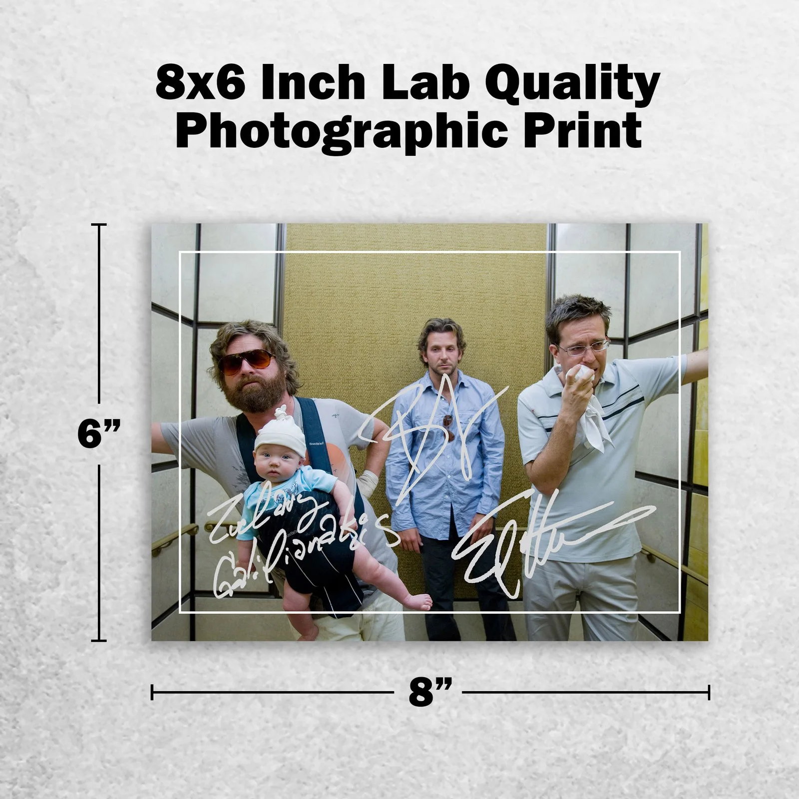 Zach Galifianakis Bradley Coop Signed Memorabilia 8x6 Pre Printed Autograph, изображение 2