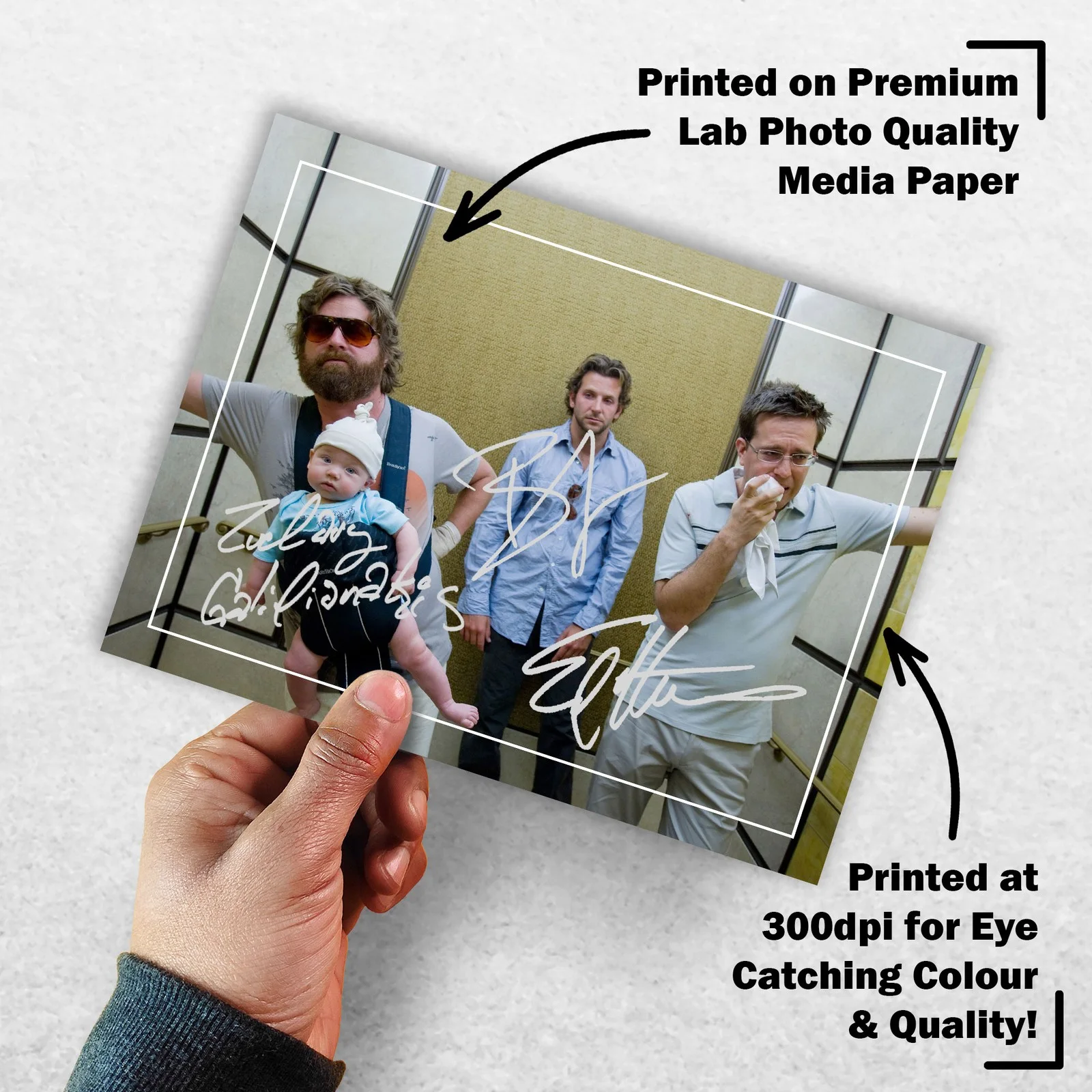 Zach Galifianakis Bradley Coop Signed Memorabilia 8x6 Pre Printed Autograph, изображение 3