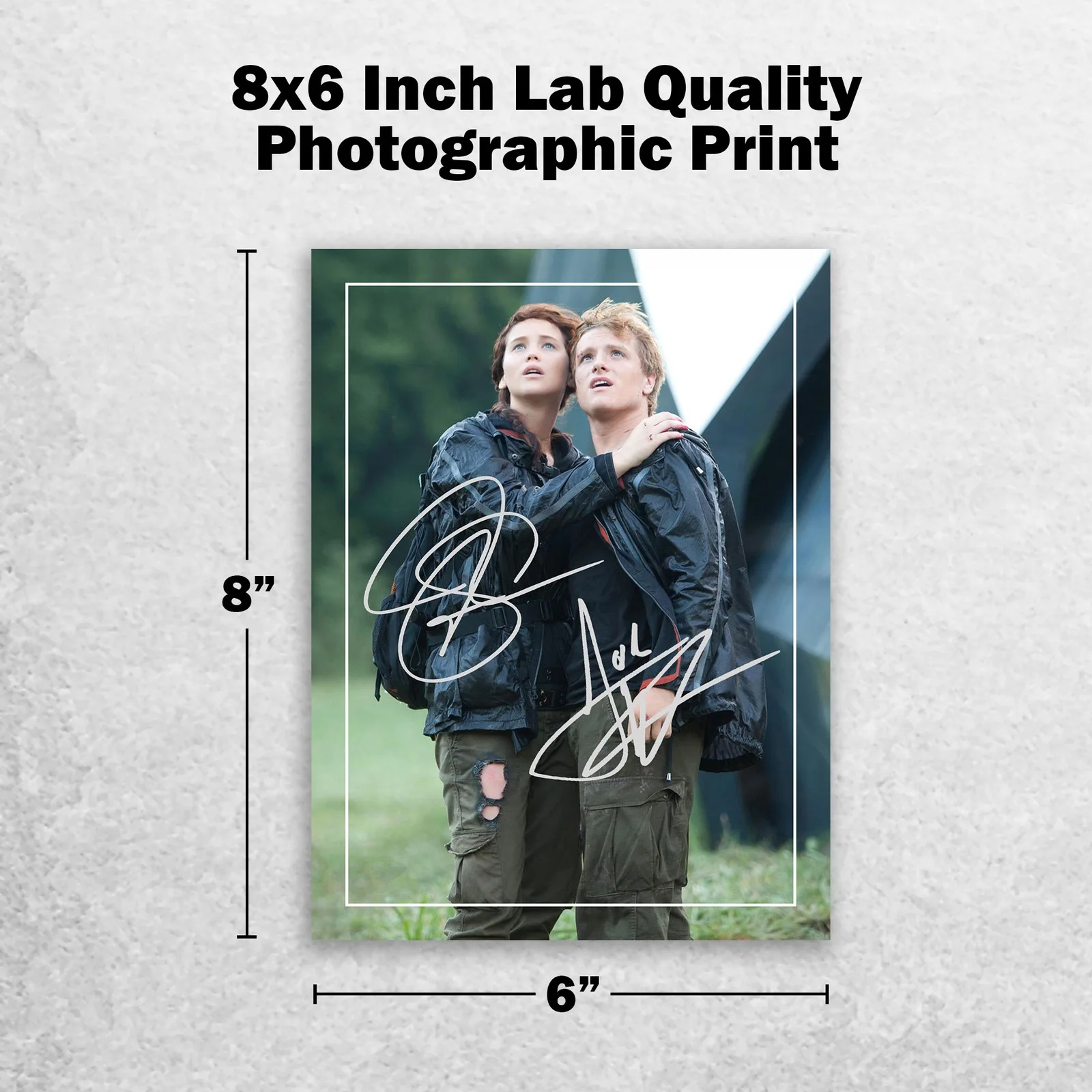 Jennifer Lawrence Josh Hutcher Signed Memorabilia 8x6 Pre Printed Autograph, image 2