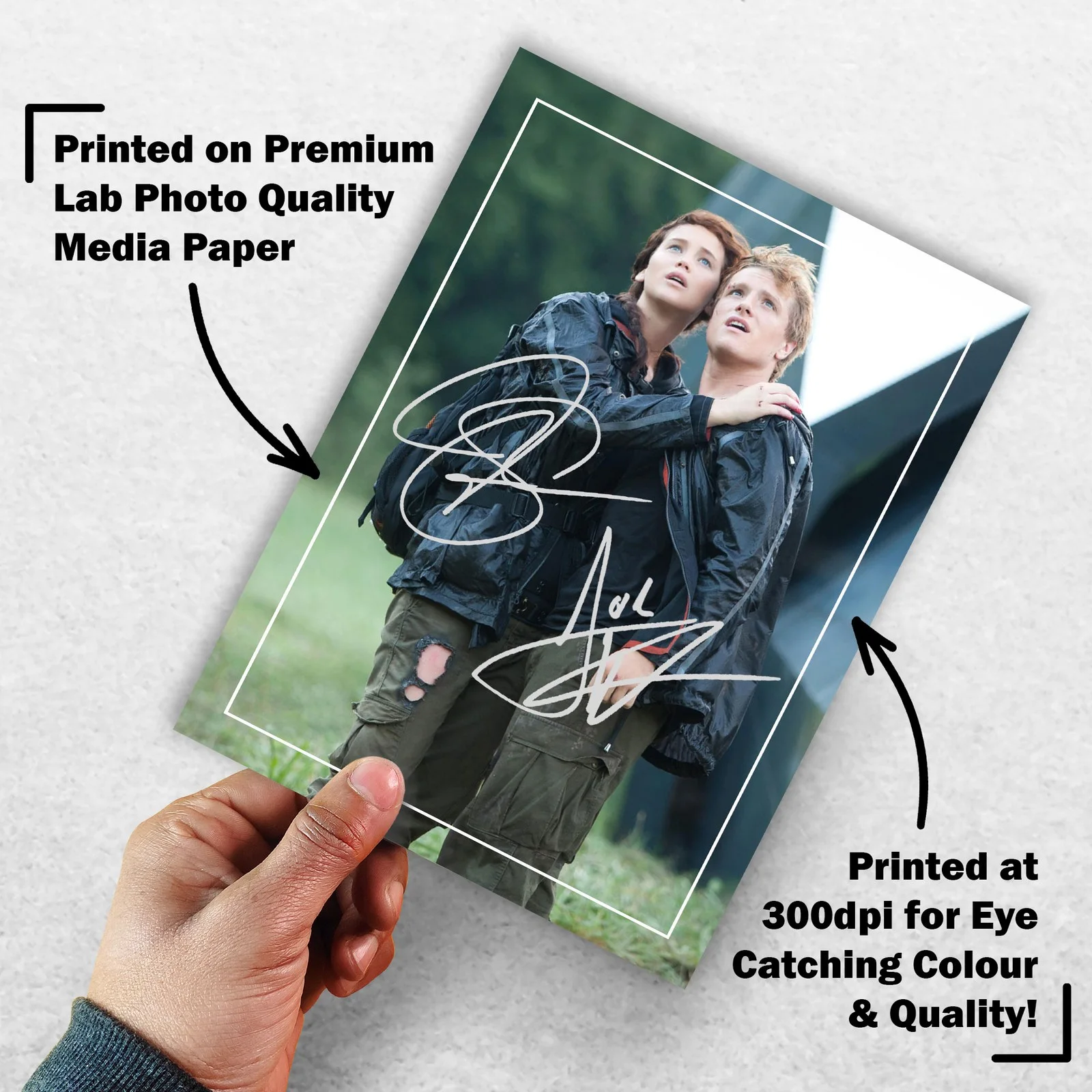 Jennifer Lawrence Josh Hutcher Signed Memorabilia 8x6 Pre Printed Autograph, image 3
