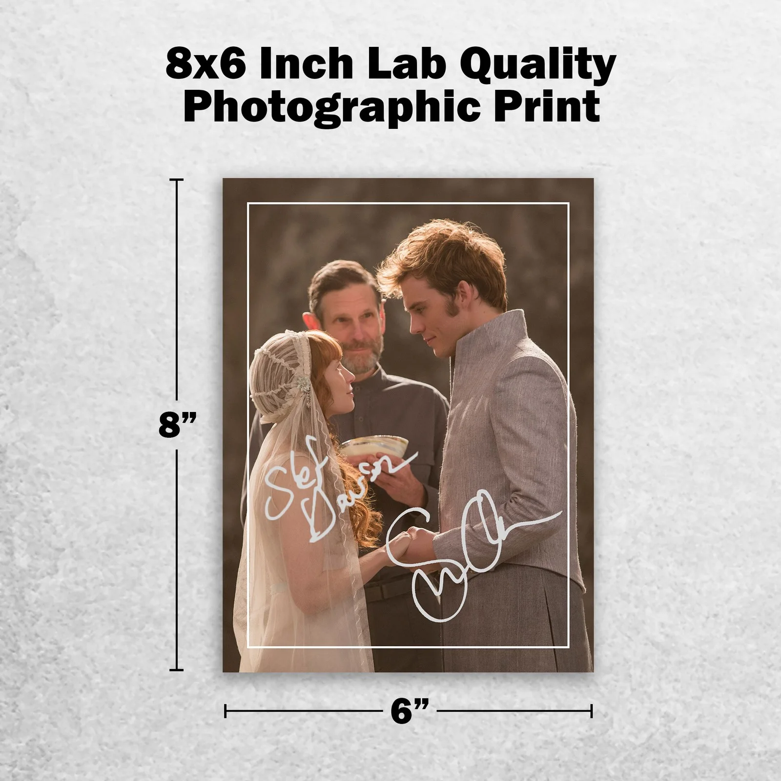 Sam Claflin Stef Dawson Signed Memorabilia 8x6 Pre Printed Autograph Photo, image 2