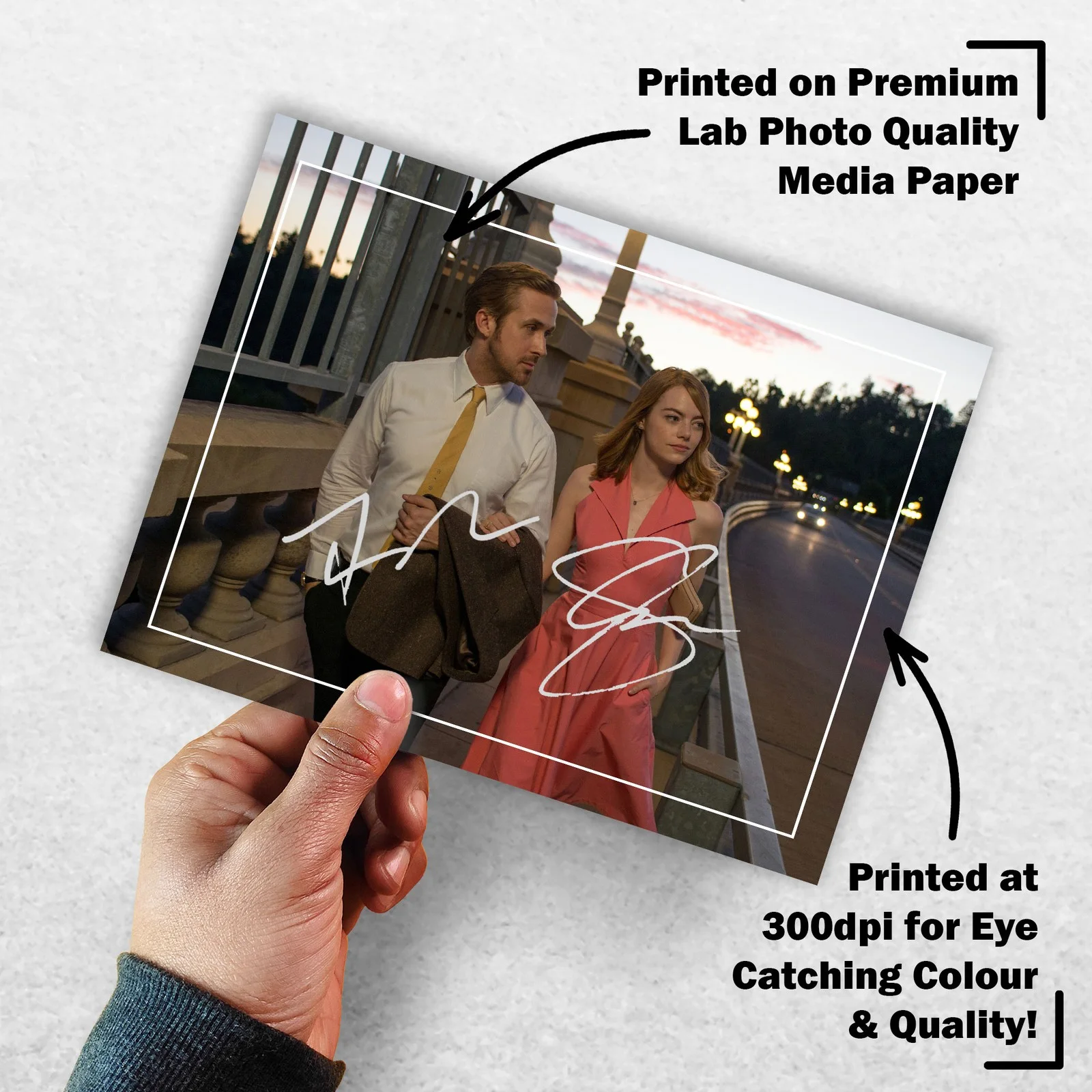 Emma Stone Ryan Gosling Signed Memorabilia 8x6 Pre Printed Autograph Photo, изображение 3