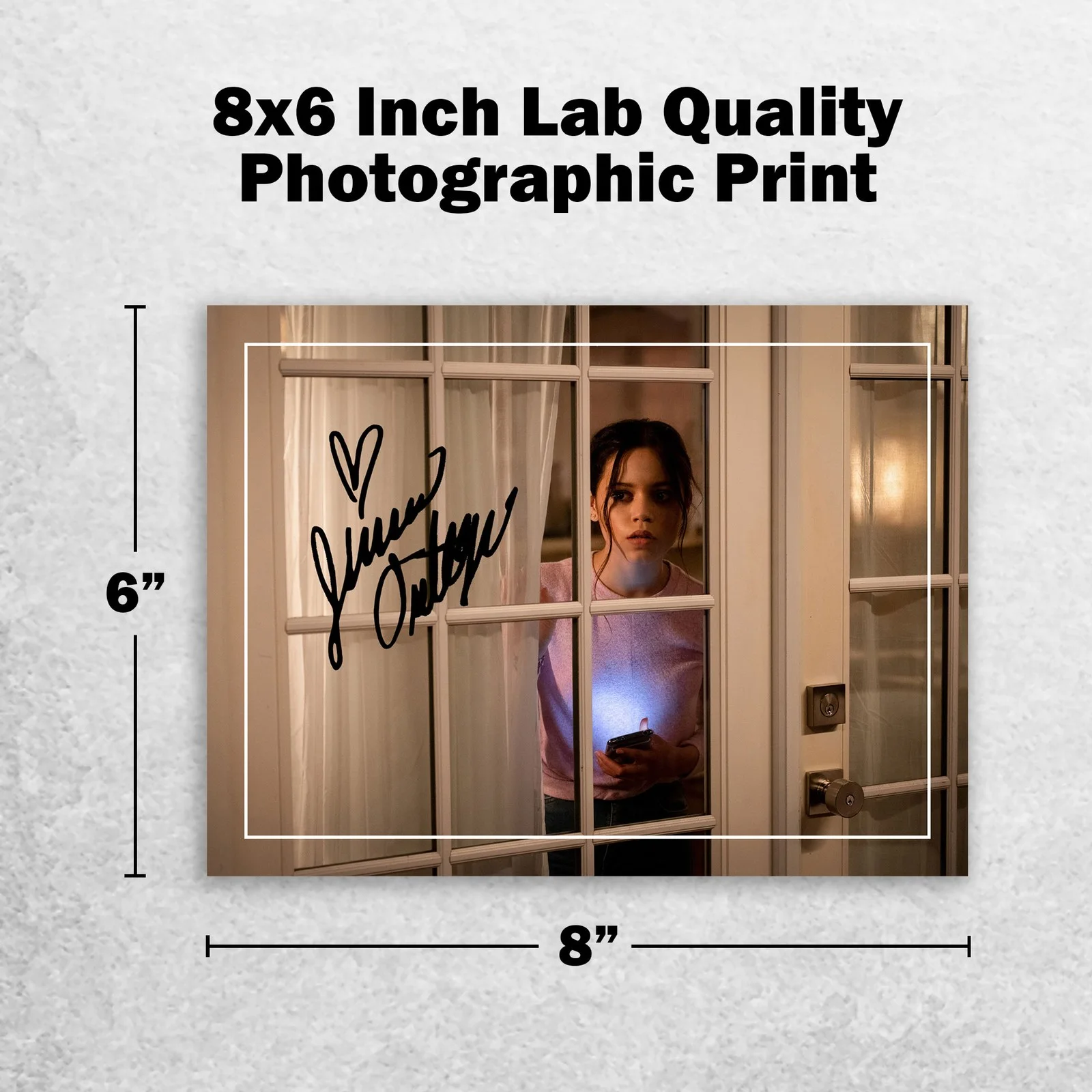 Jenna Ortega Signed Memorabilia 8x6 Pre Printed Autograph Photo Memorabilia, изображение 2