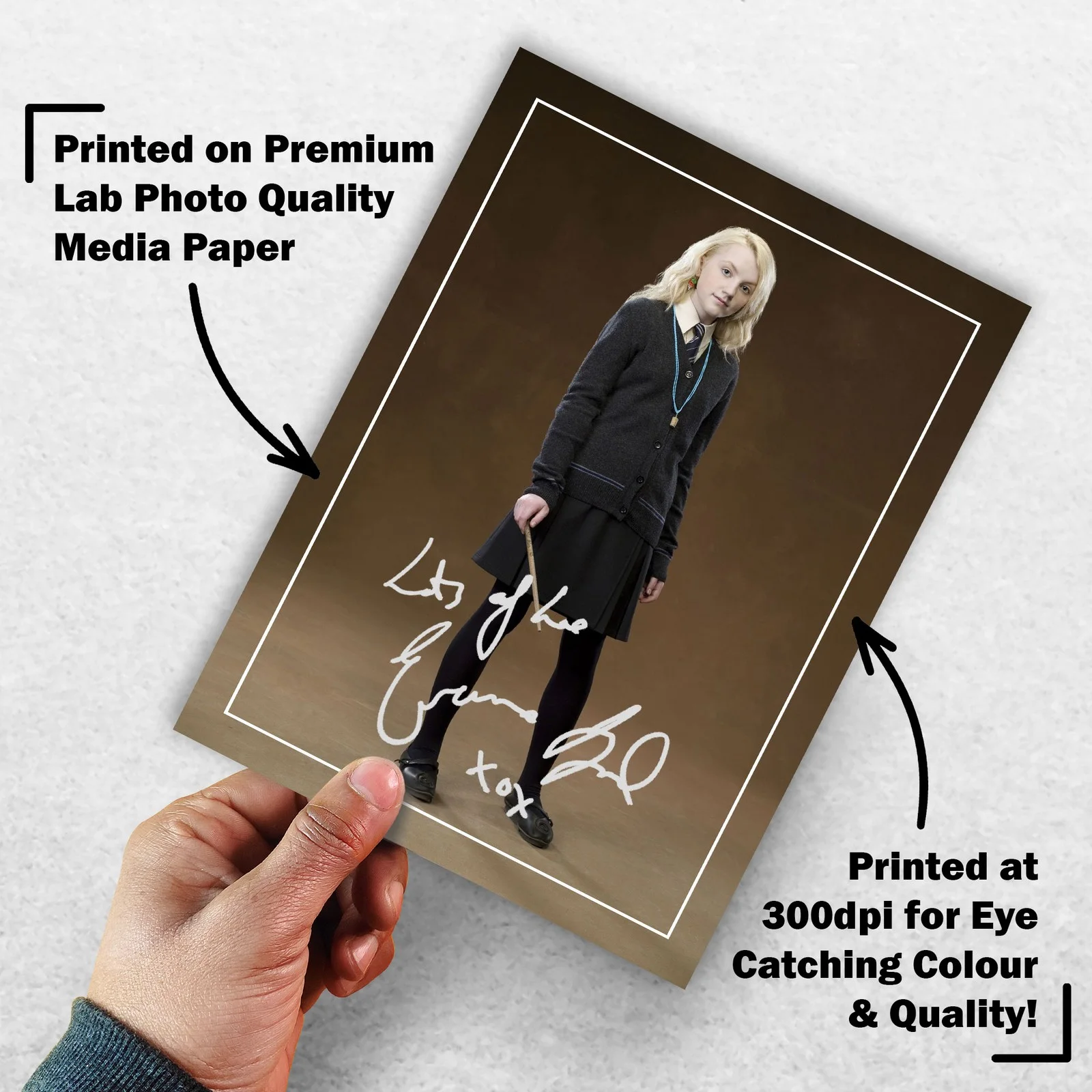 Evanna Lynch Signed Memorabilia 8x6 Pre Printed Autograph Photo Memorabilia, изображение 3