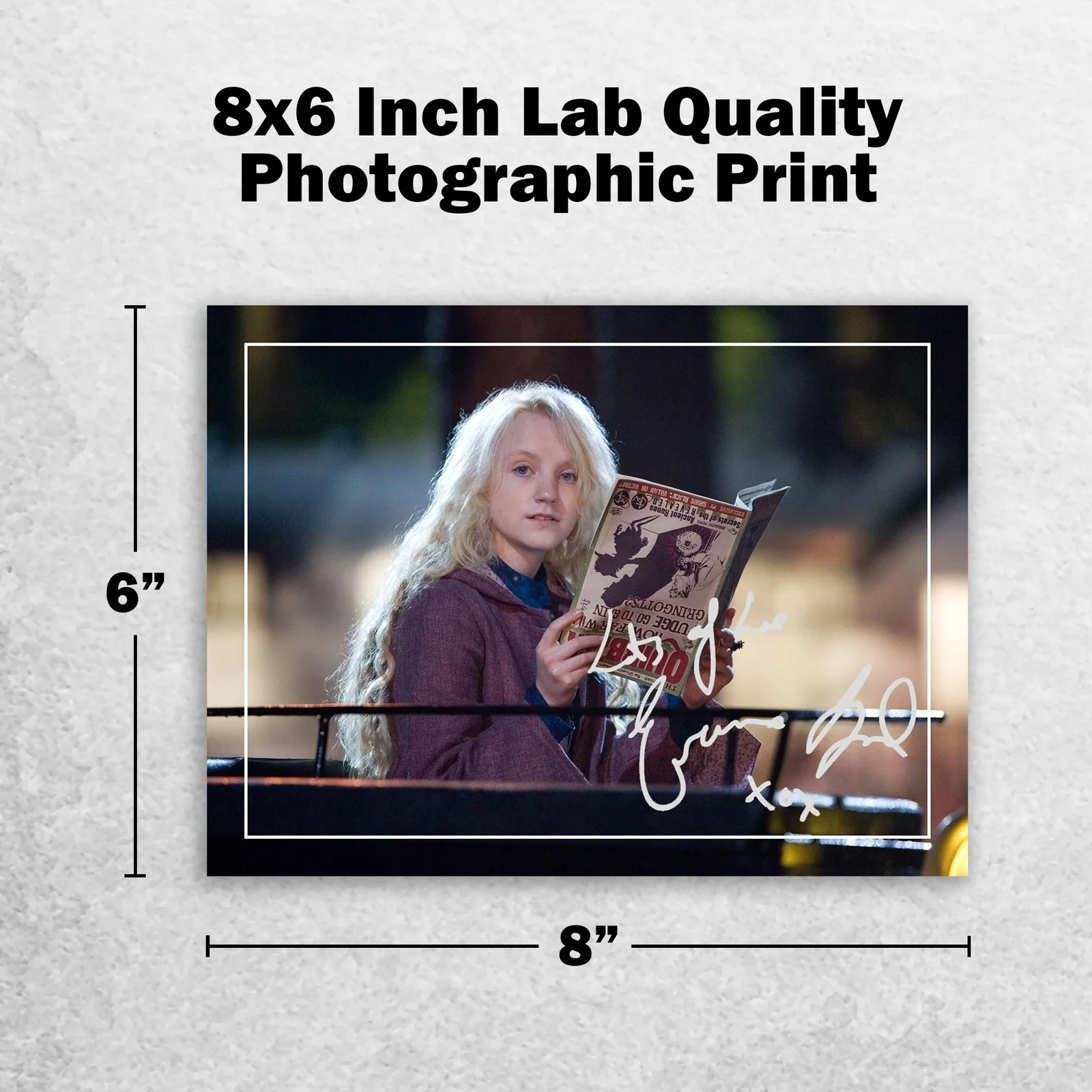 Evanna Lynch Signed Memorabilia 8x6 Pre Printed Autograph Photo Memorabilia, изображение 2