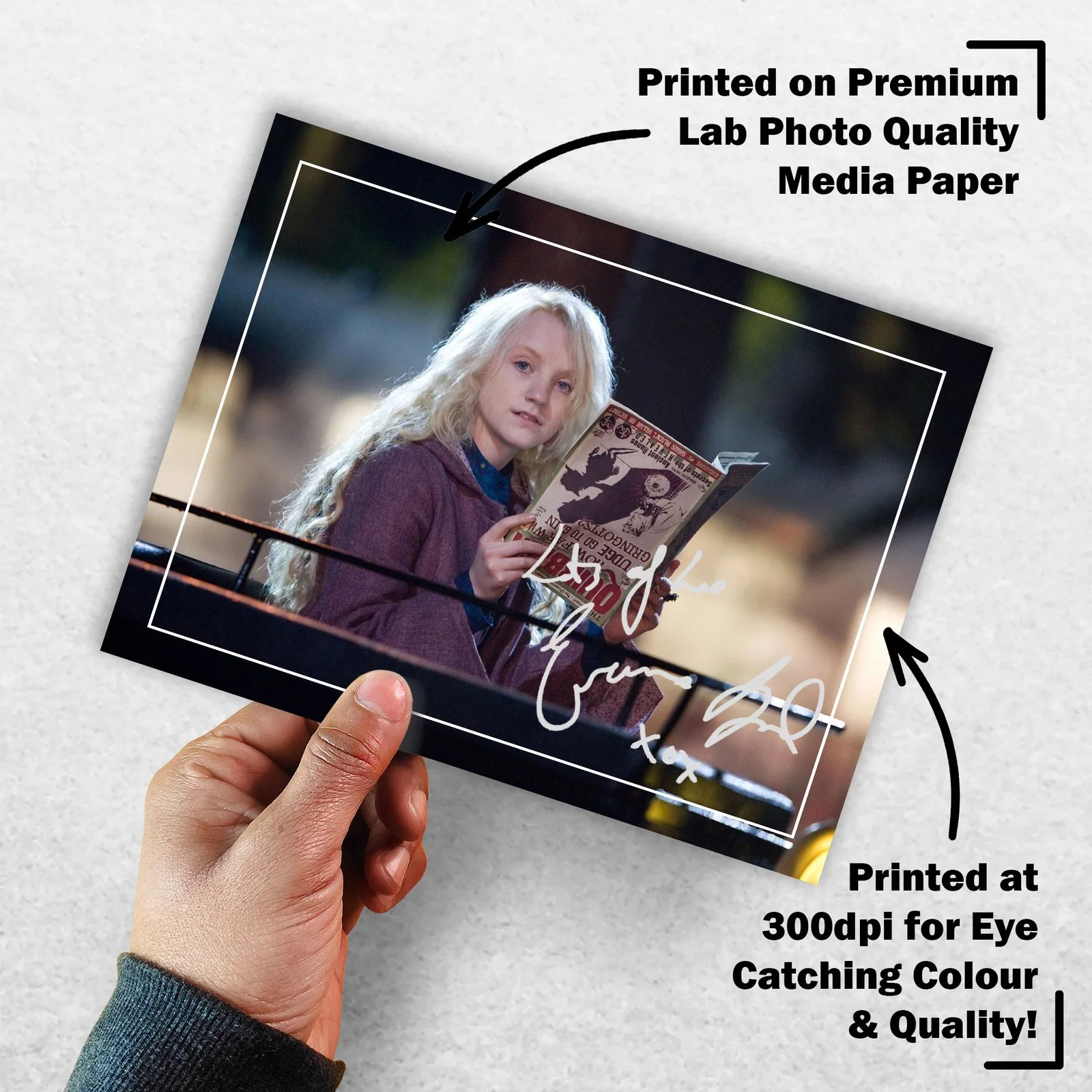 Evanna Lynch Signed Memorabilia 8x6 Pre Printed Autograph Photo Memorabilia, изображение 3