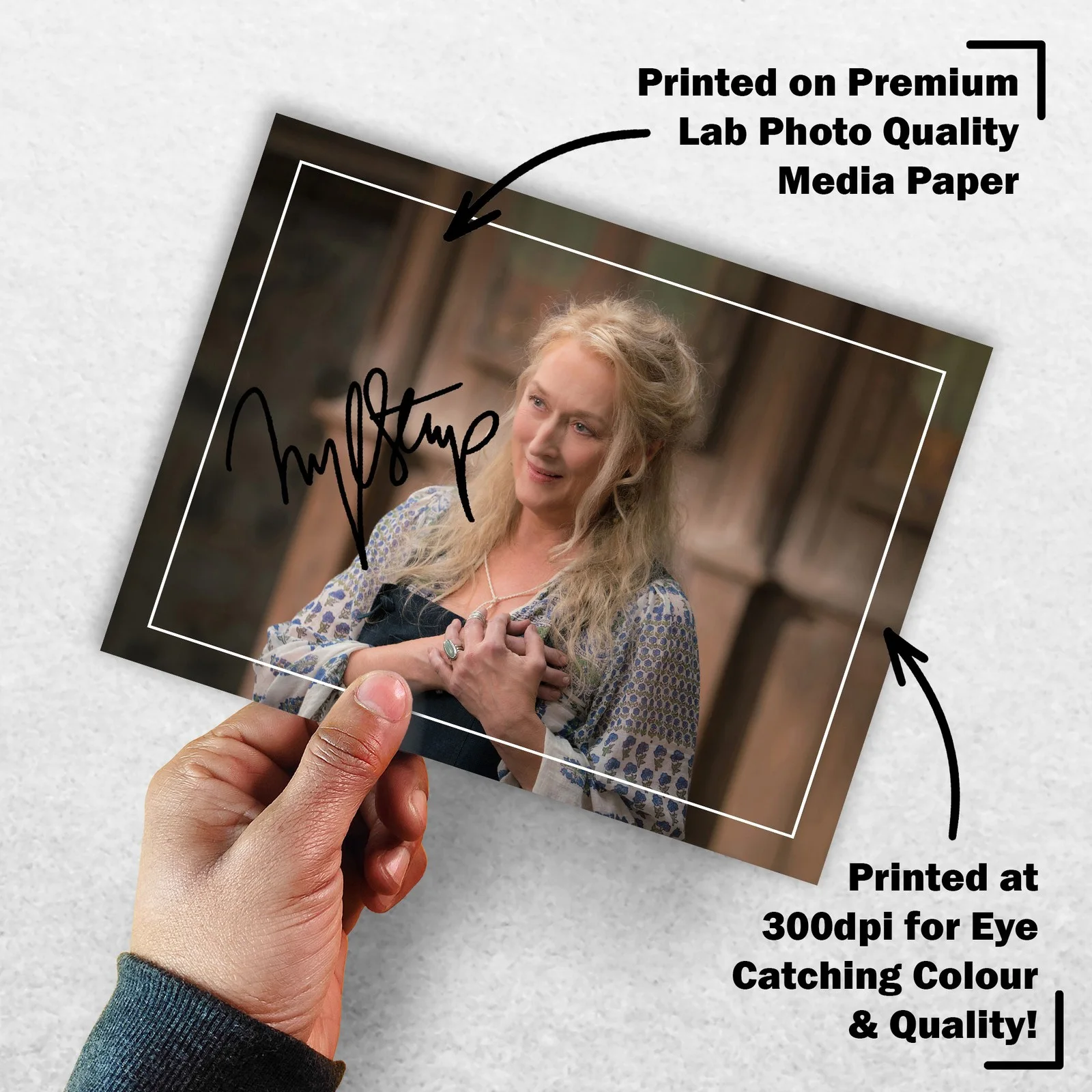 Meryl Streep 8x6 Photo Signed Memorabilia 8x6 Pre Printed Autograph Photo, изображение 3