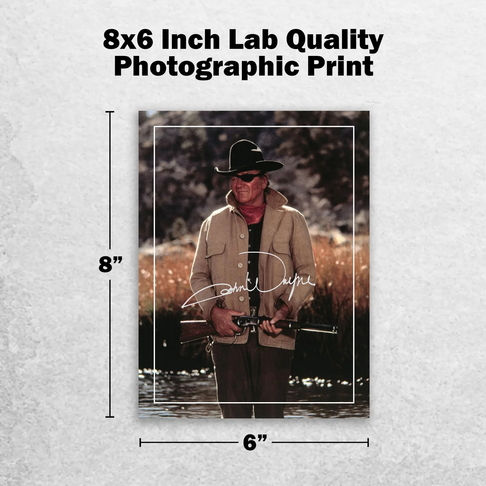 John Wayne 8x6 Photo Signed Memorabilia 8x6 Pre Printed Autograph Photo, image 2