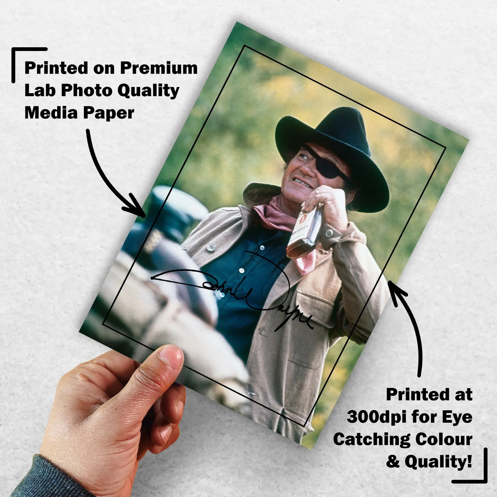 John Wayne 8x6 Photo Signed Memorabilia 8x6 Pre Printed Autograph Photo, изображение 3