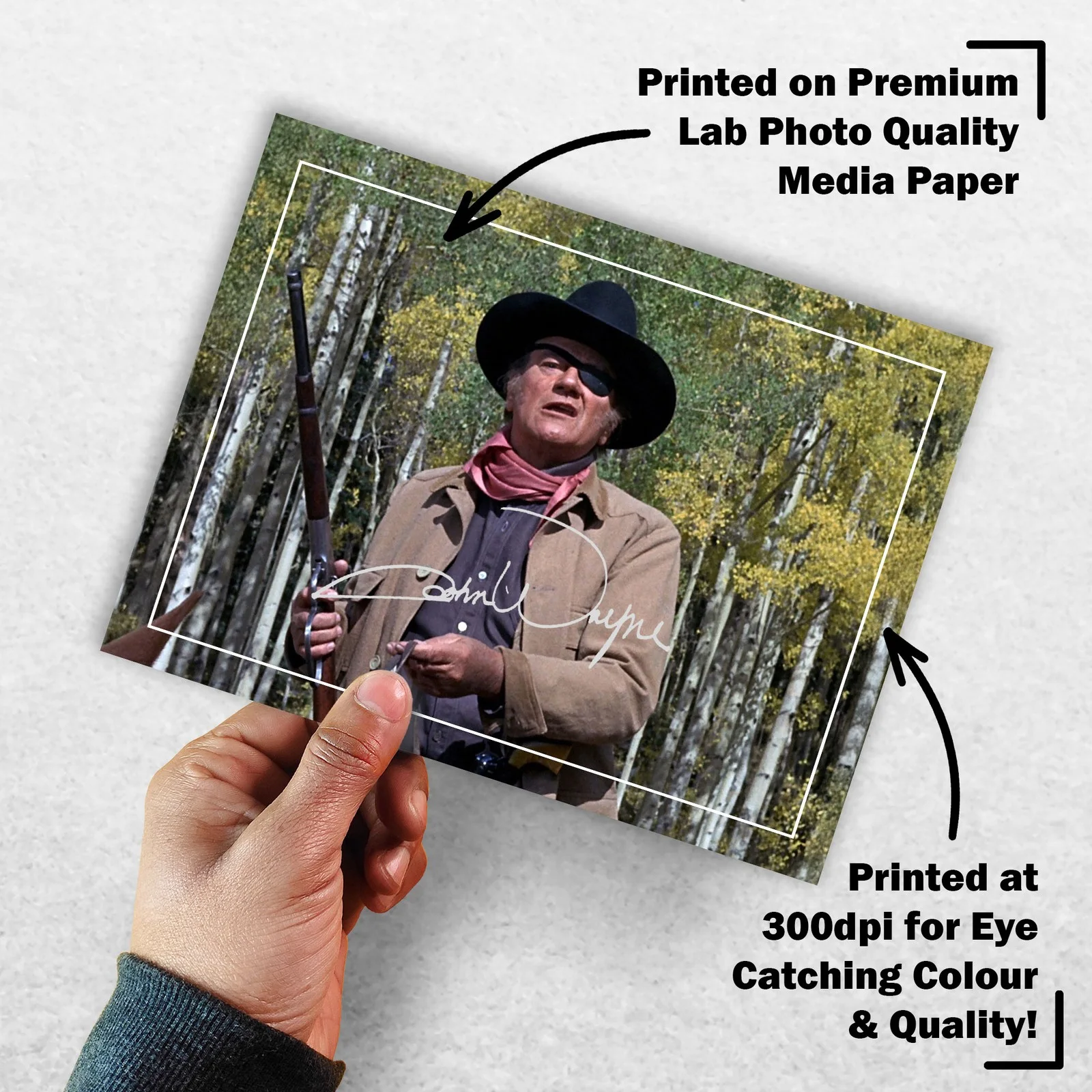 John Wayne 8x6 Photo Signed Memorabilia 8x6 Pre Printed Autograph Photo, изображение 3
