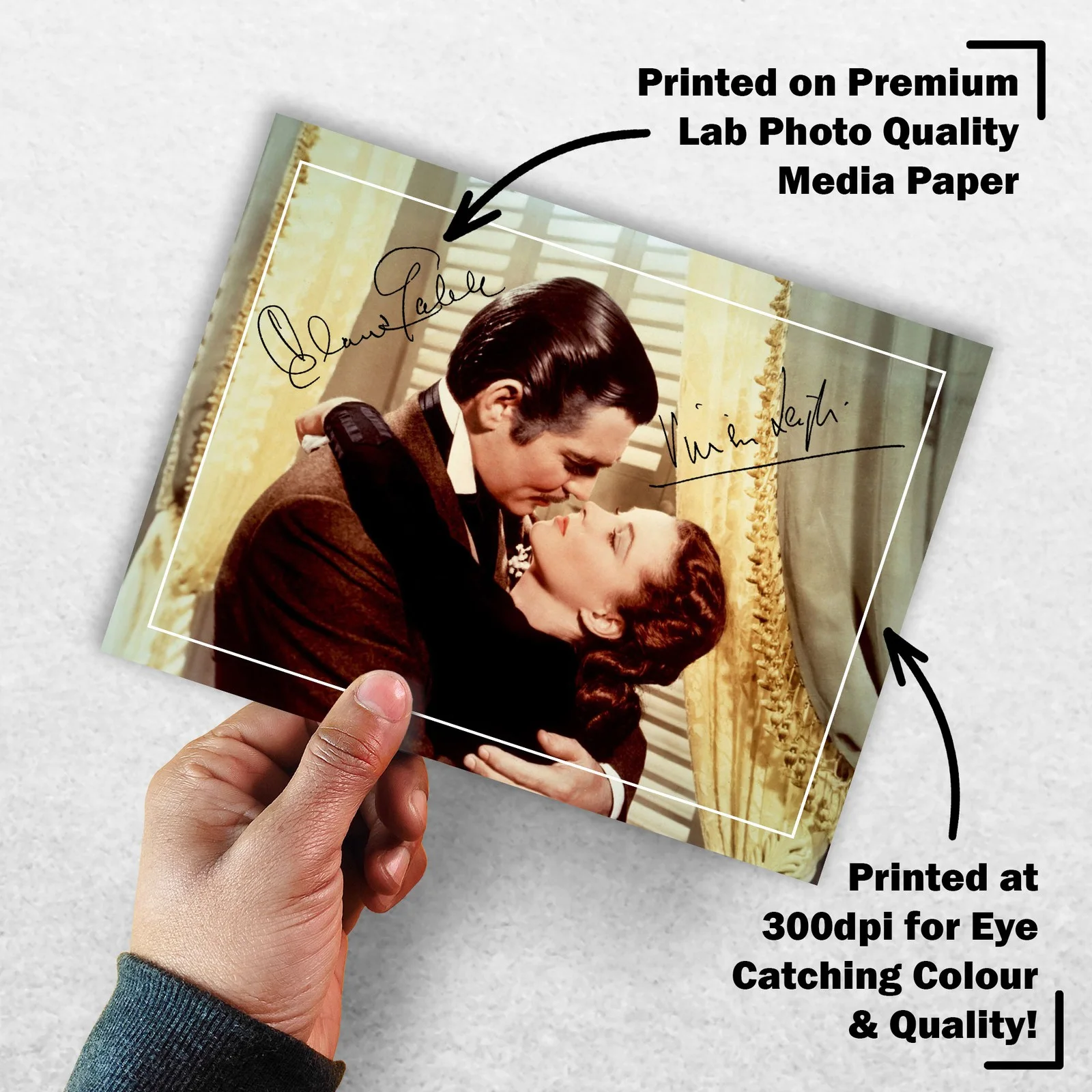 Clark Gable Vivien Leigh Signed Memorabilia 8x6 Pre Printed Autograph Photo, изображение 3