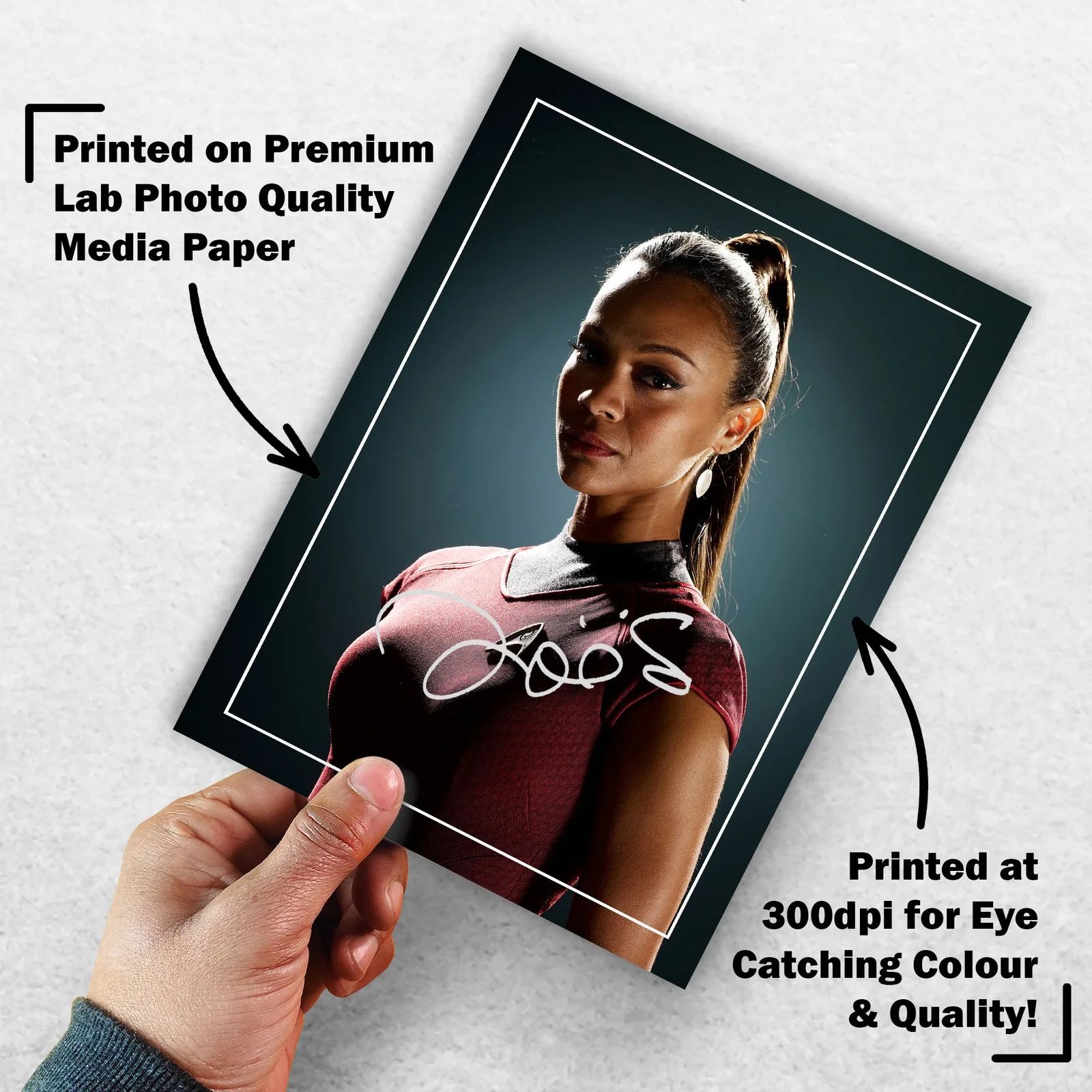 Zoe Saldana Signed Memorabilia 8x6 Pre Printed Autograph Photo Memorabilia, image 3