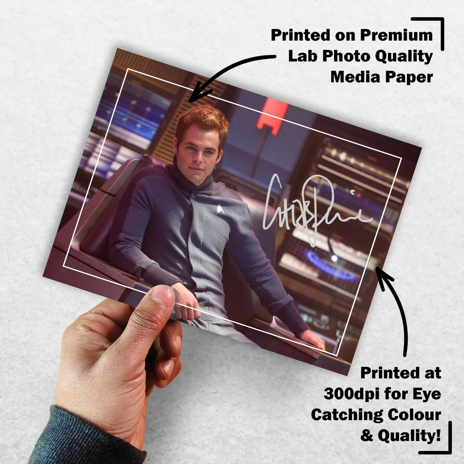 Chris Pine Signed Memorabilia 8x6 Pre Printed Autograph Photo Memorabilia, изображение 3