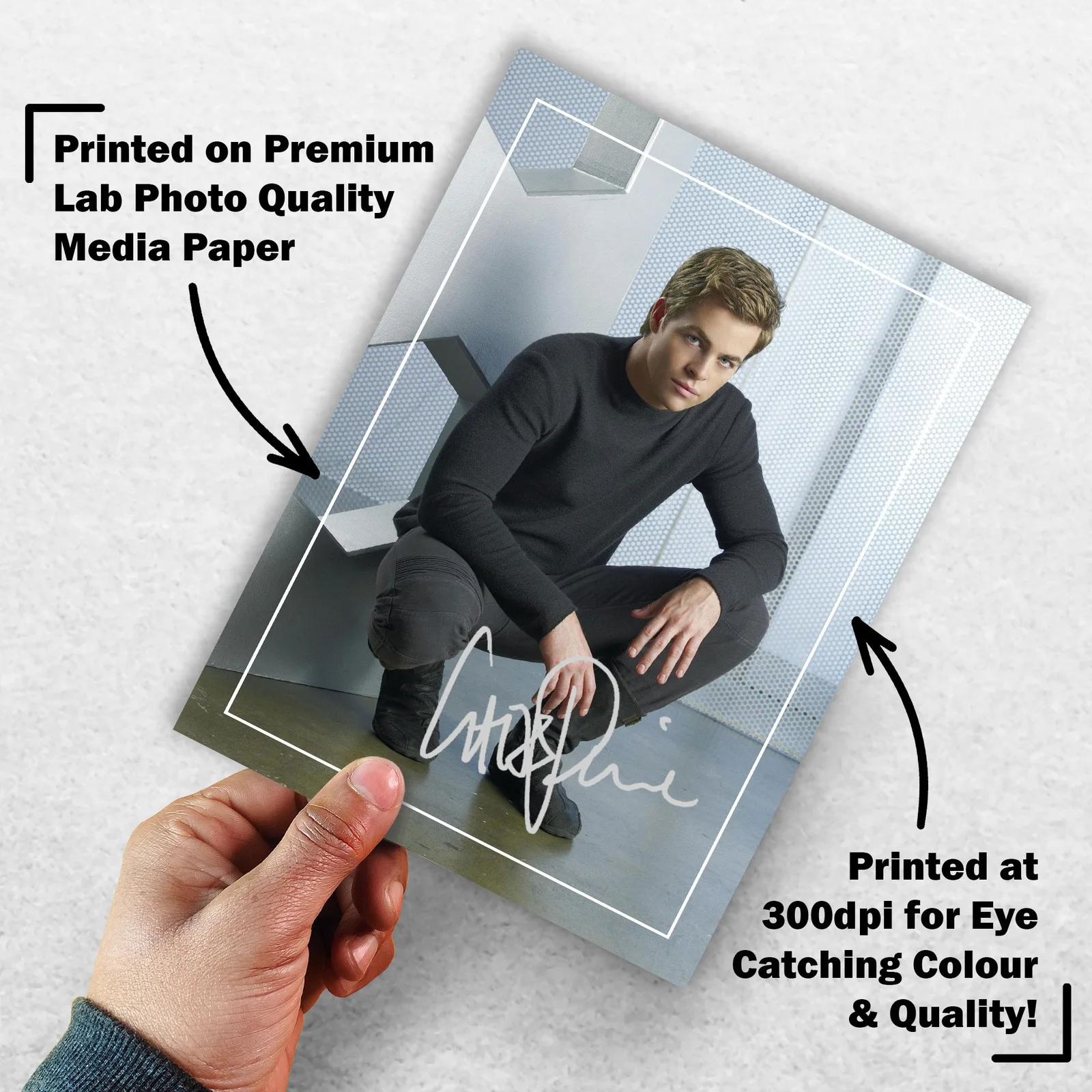 Chris Pine Signed Memorabilia 8x6 Pre Printed Autograph Photo Memorabilia, изображение 3
