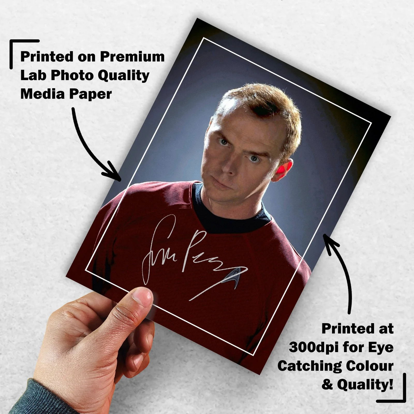 Simon Pegg 8x6 Photo Signed Memorabilia 8x6 Pre Printed Autograph Photo, изображение 3