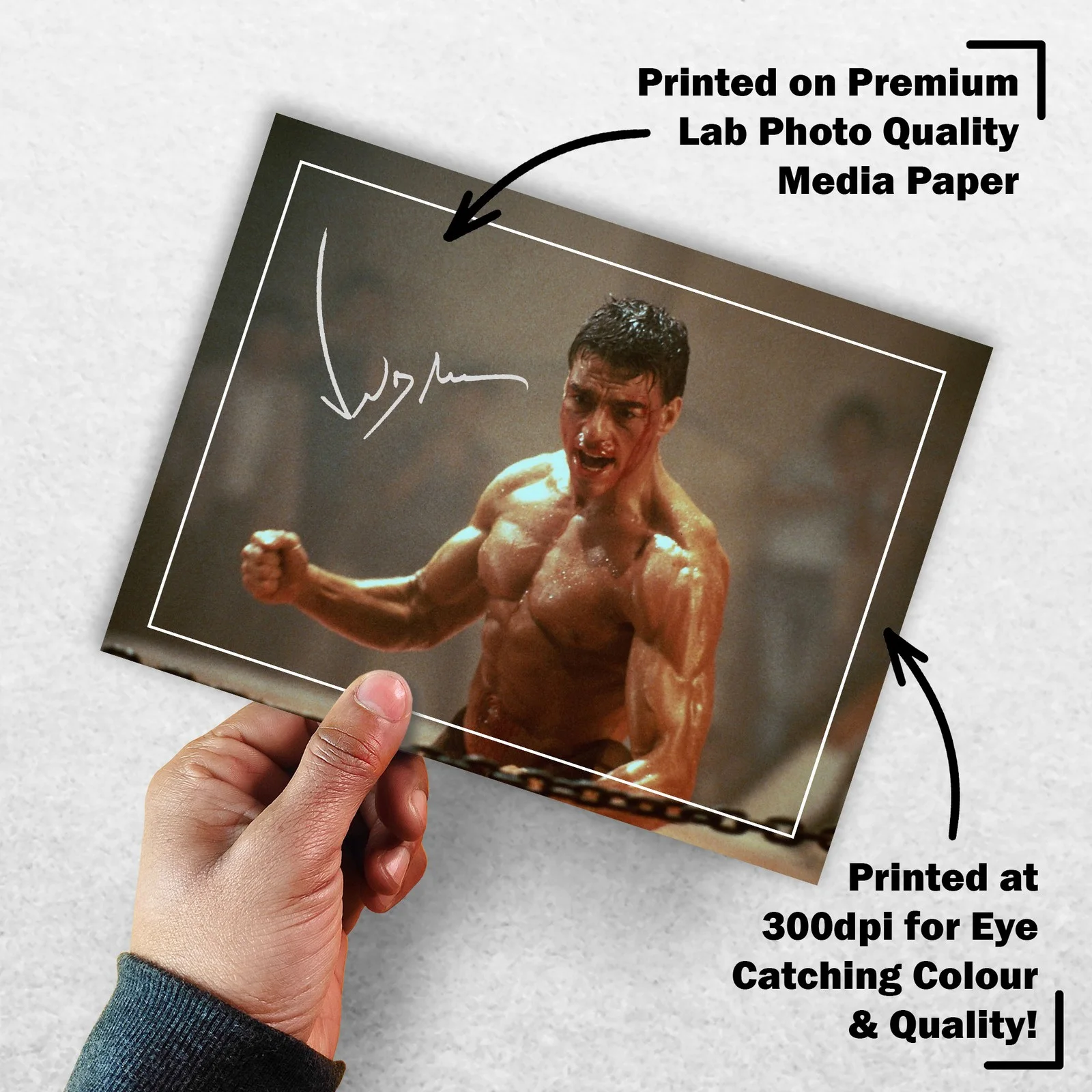 Jean Claude Van Damme Signed Memorabilia 8x6 Pre Printed Autograph Photo, изображение 3
