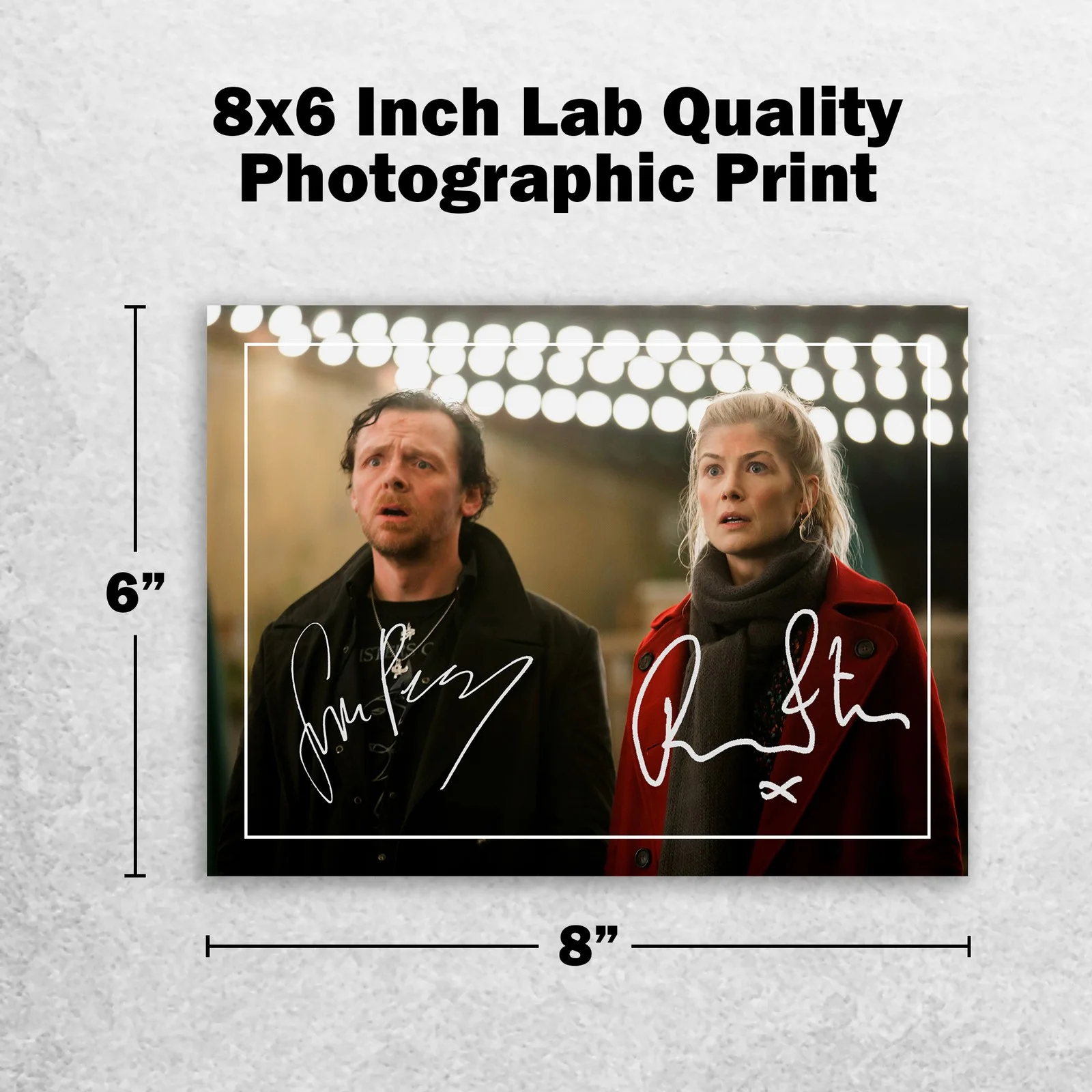 Simon Pegg Rosamund Pike Signed Memorabilia 8x6 Pre Printed Autograph Photo, image 2