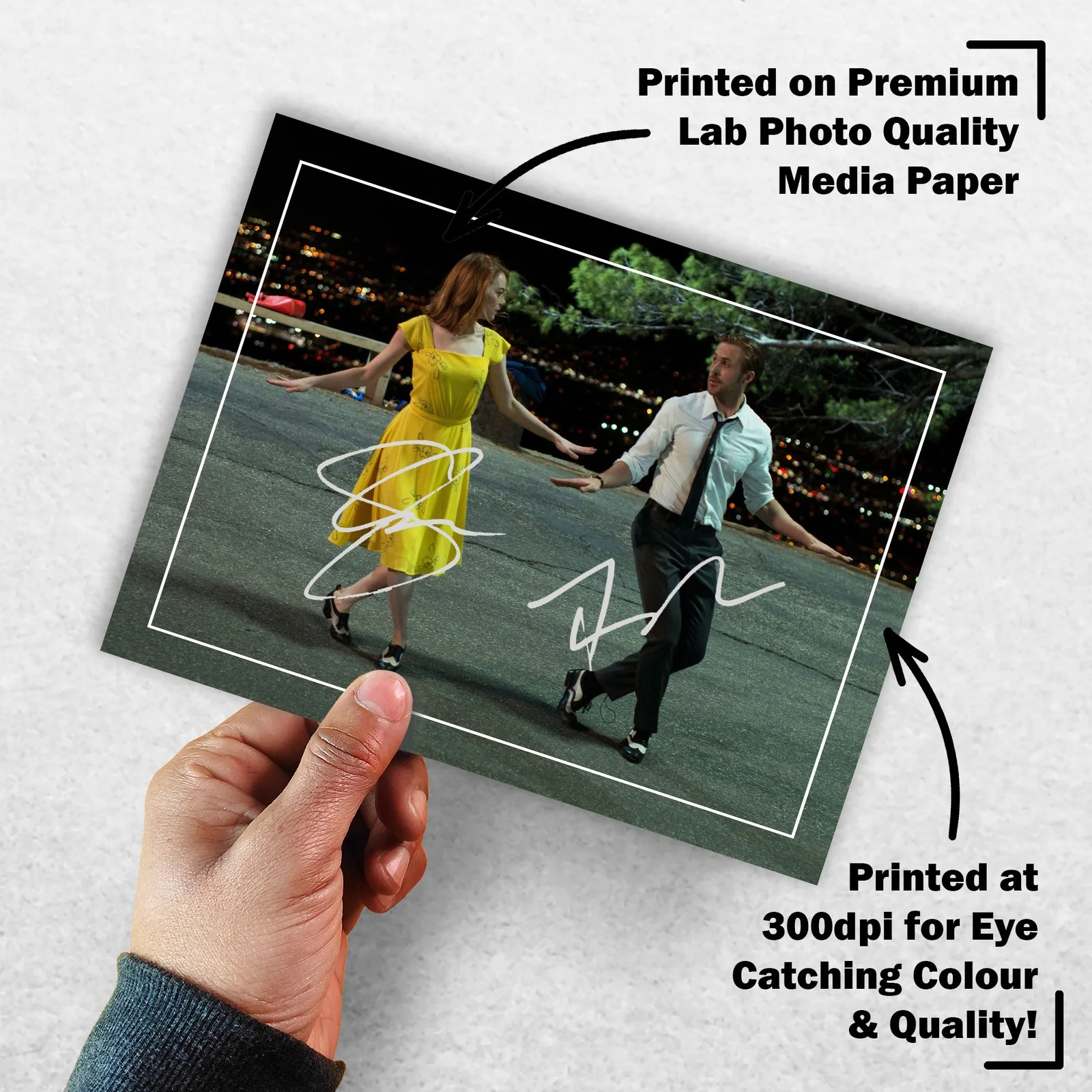 Emma Stone Ryan Gosling Signed Memorabilia 8x6 Pre Printed Autograph Photo, изображение 3