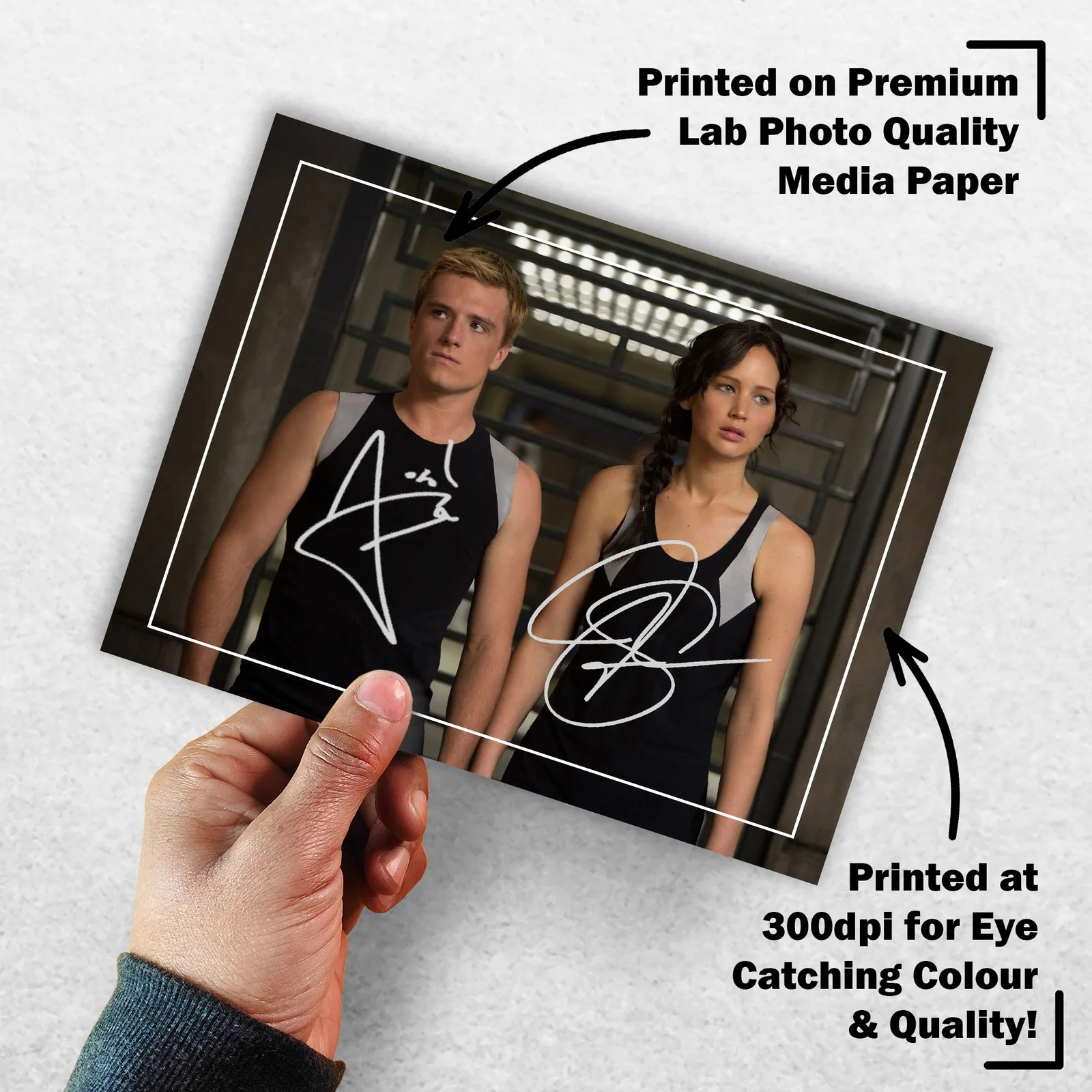 Jennifer Lawrence Josh Hutcher Signed Memorabilia 8x6 Pre Printed Autograph, изображение 3