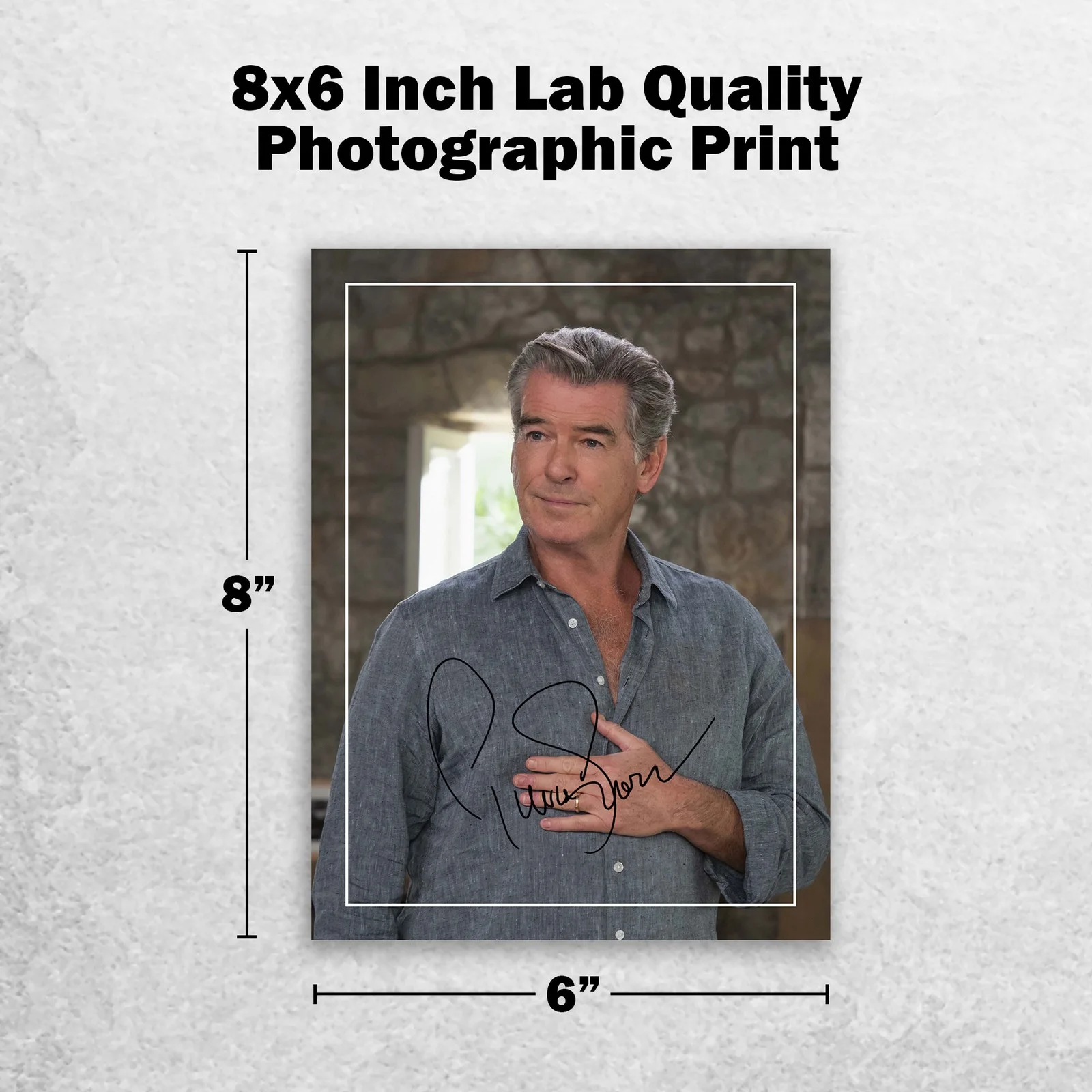 Pierce Brosnan 8x6 Photo Signed Memorabilia 8x6 Pre Printed Autograph Photo, изображение 2