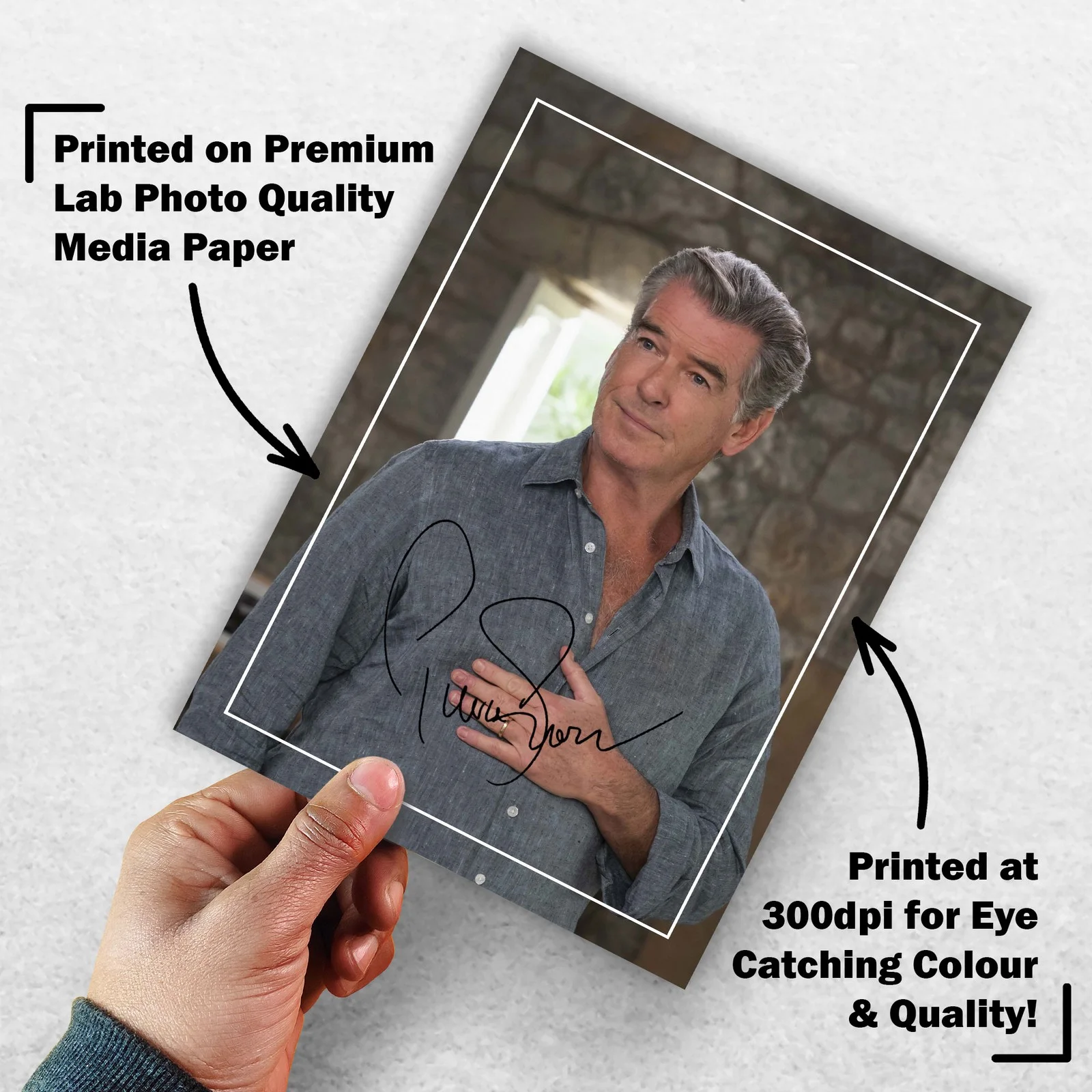 Pierce Brosnan 8x6 Photo Signed Memorabilia 8x6 Pre Printed Autograph Photo, изображение 3