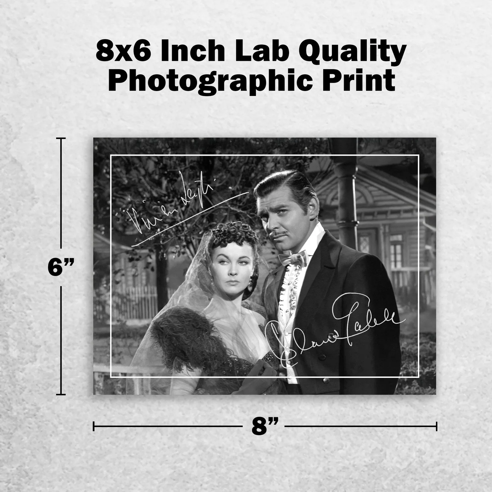 Clark Gable Vivien Leigh Signed Memorabilia 8x6 Pre Printed Autograph Photo, изображение 2