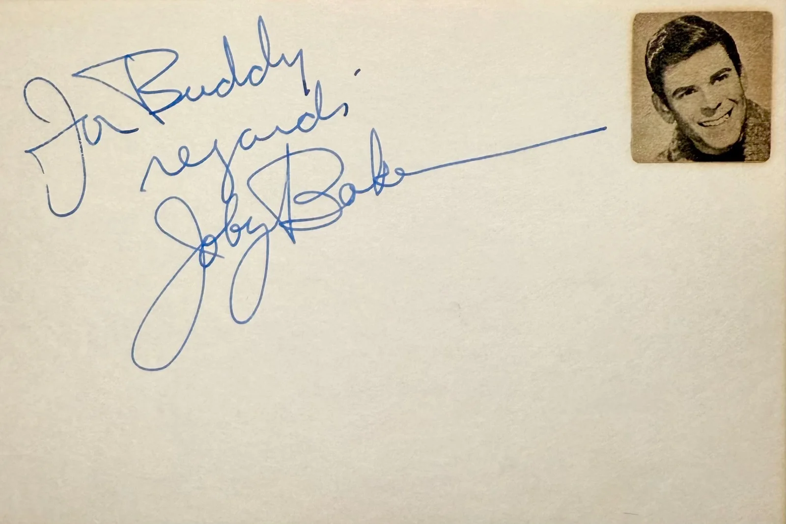 Joby Baker — JOBY BAKER Signed Autographed 4"x 6" INDEX CARD Gidget Goes Hawaiian GIRL HAPPY, изображение 3