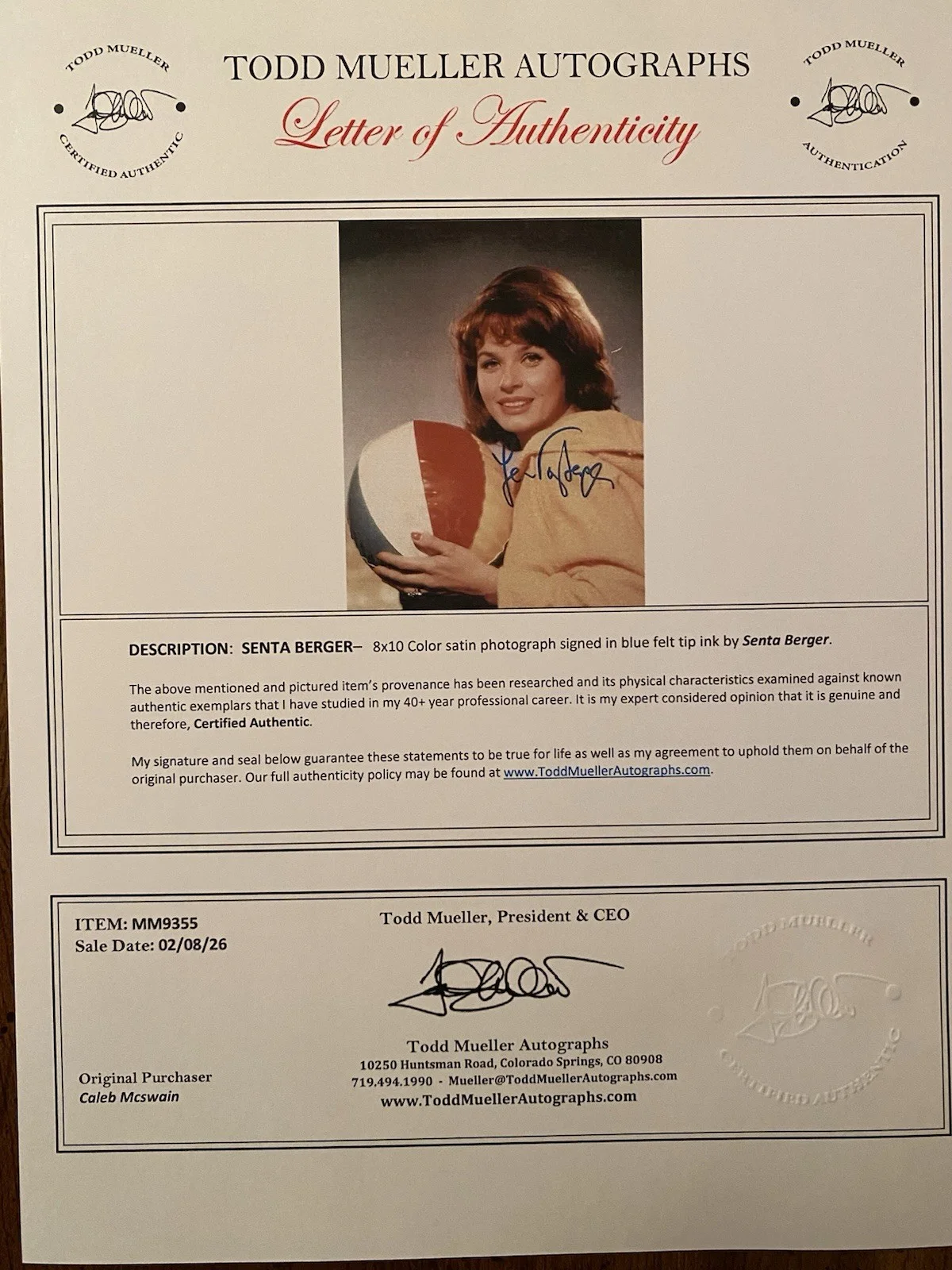 Senta Berger — Senta Berger Signed Autographed Photo With COA Cast A Giant Shadow Major Dundee, image 4