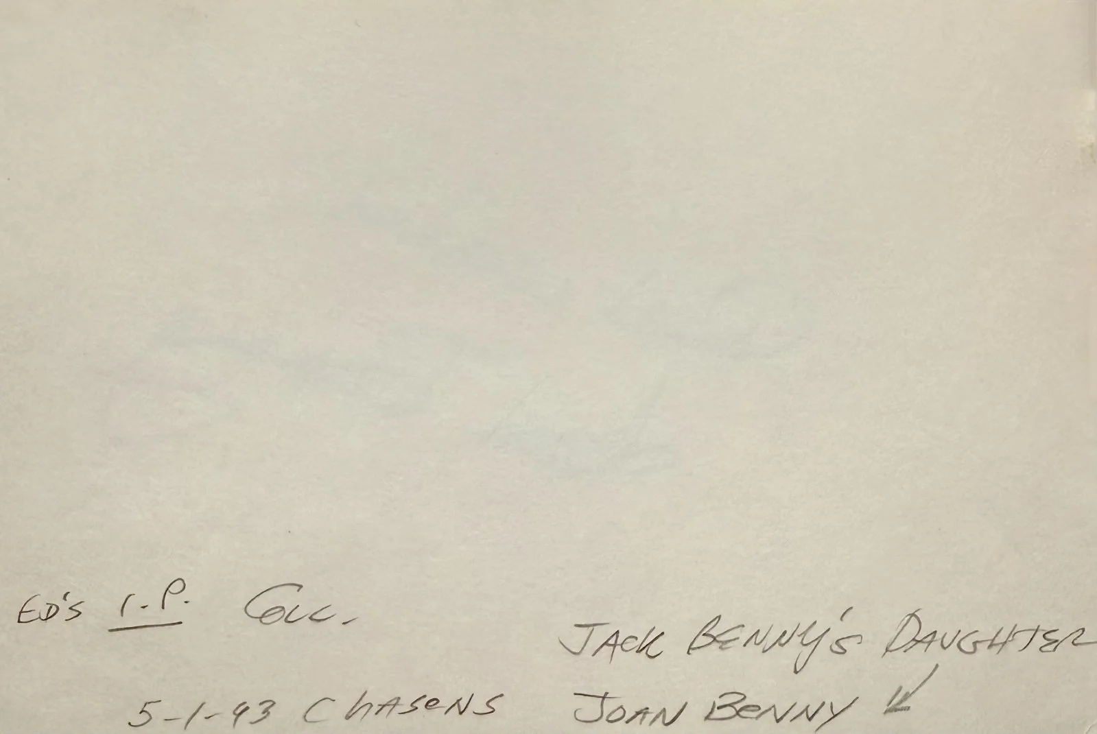 Joan Benny — JOAN BENNY Signed Autograph 4x6 INDEX CARD The Joey Bishop Show Jack Benny Show, изображение 4