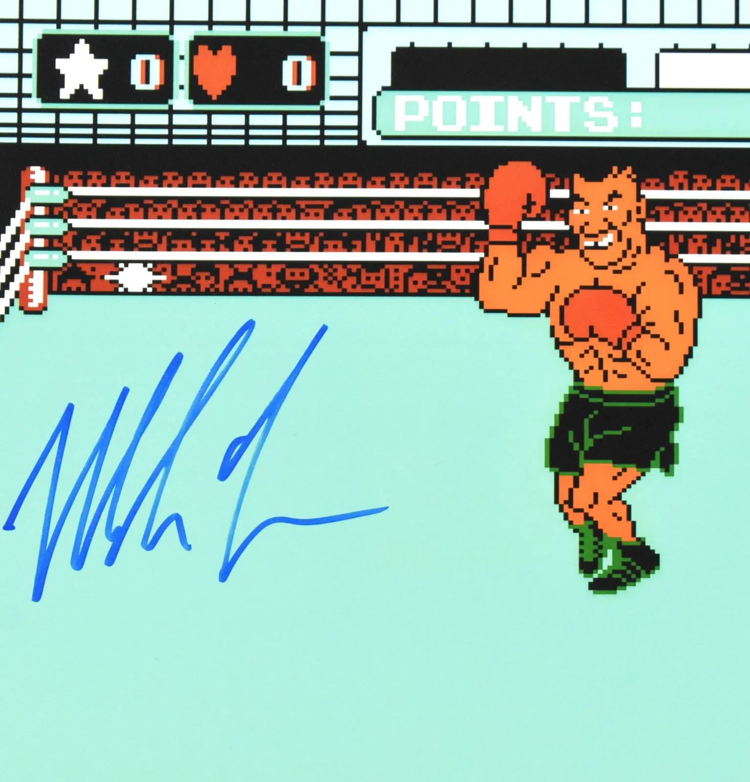 Mike Tyson — Mike Tyson Autographed 11x14 Punch Out Photo - JSA W *Blue, изображение 2
