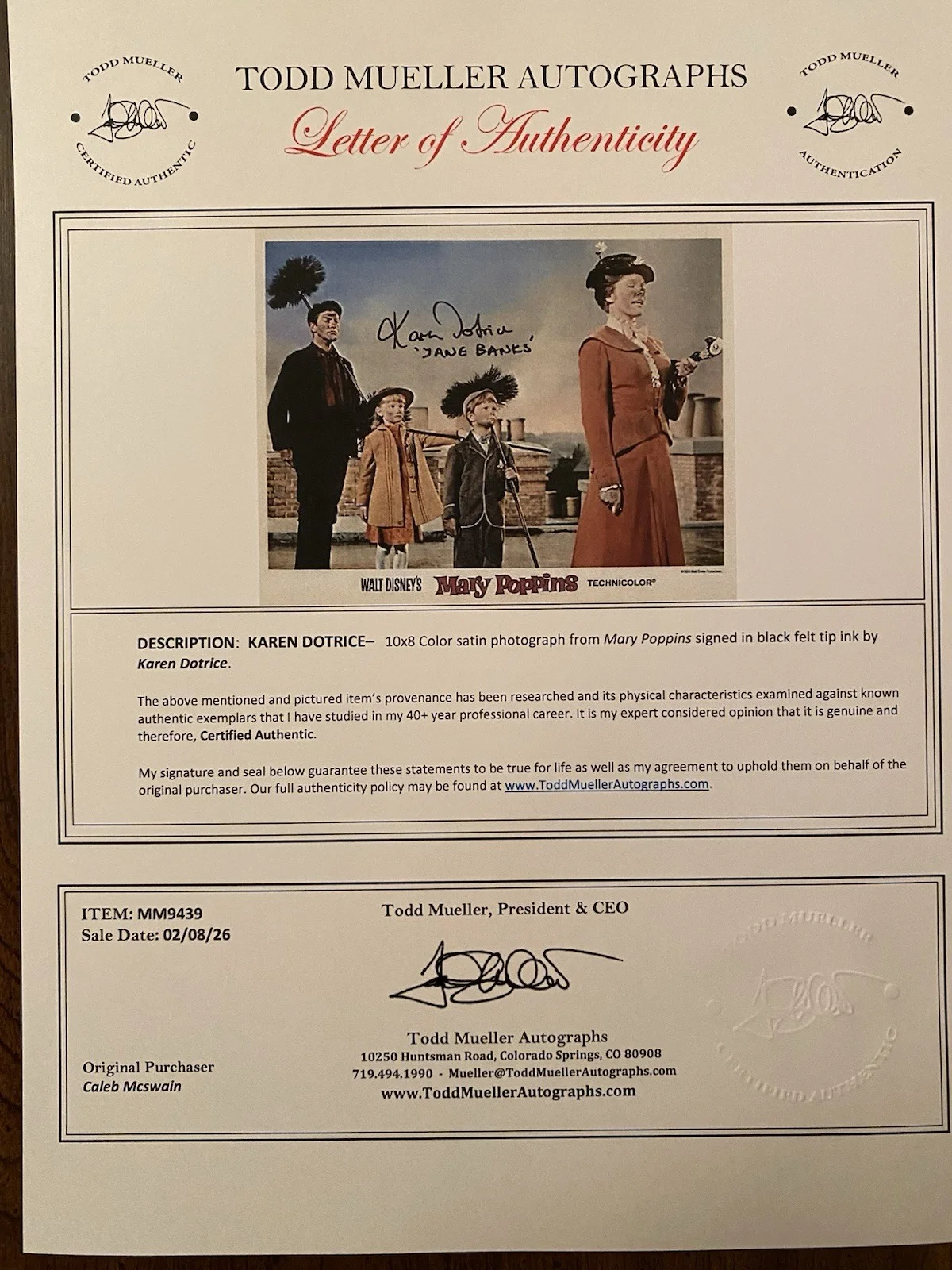 Karen Dotrice — Karen Dotrice Signed Autographed Photo With COA Mary Poppins, изображение 4