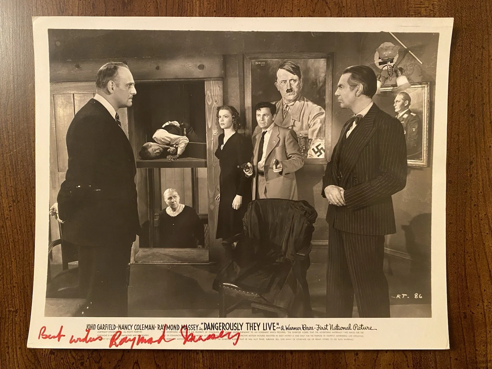 Raymond Massey — Raymond Massey Signed Autographed Photo With COA Dangerously They Live