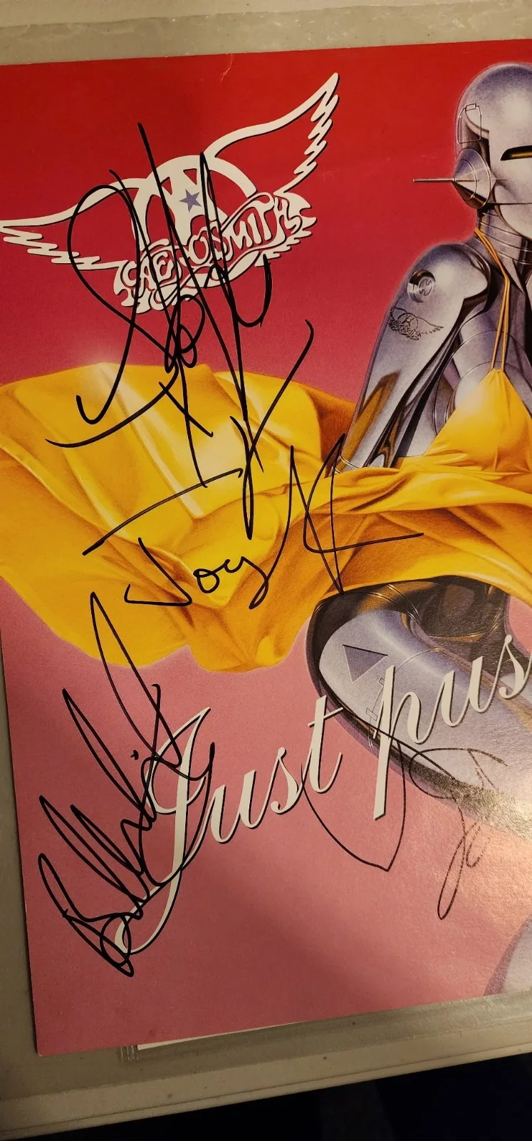 AEROSMITH SIGNED JUST PUSH PLAY Album STEVEN TYLER JOE PERRY AUTOGRAPH JSA LOA, image 2