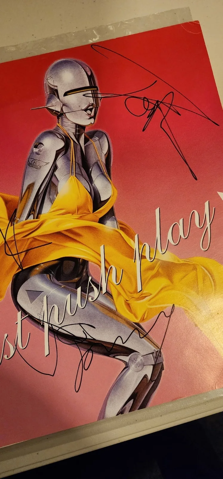 AEROSMITH SIGNED JUST PUSH PLAY Album STEVEN TYLER JOE PERRY AUTOGRAPH JSA LOA, image 3