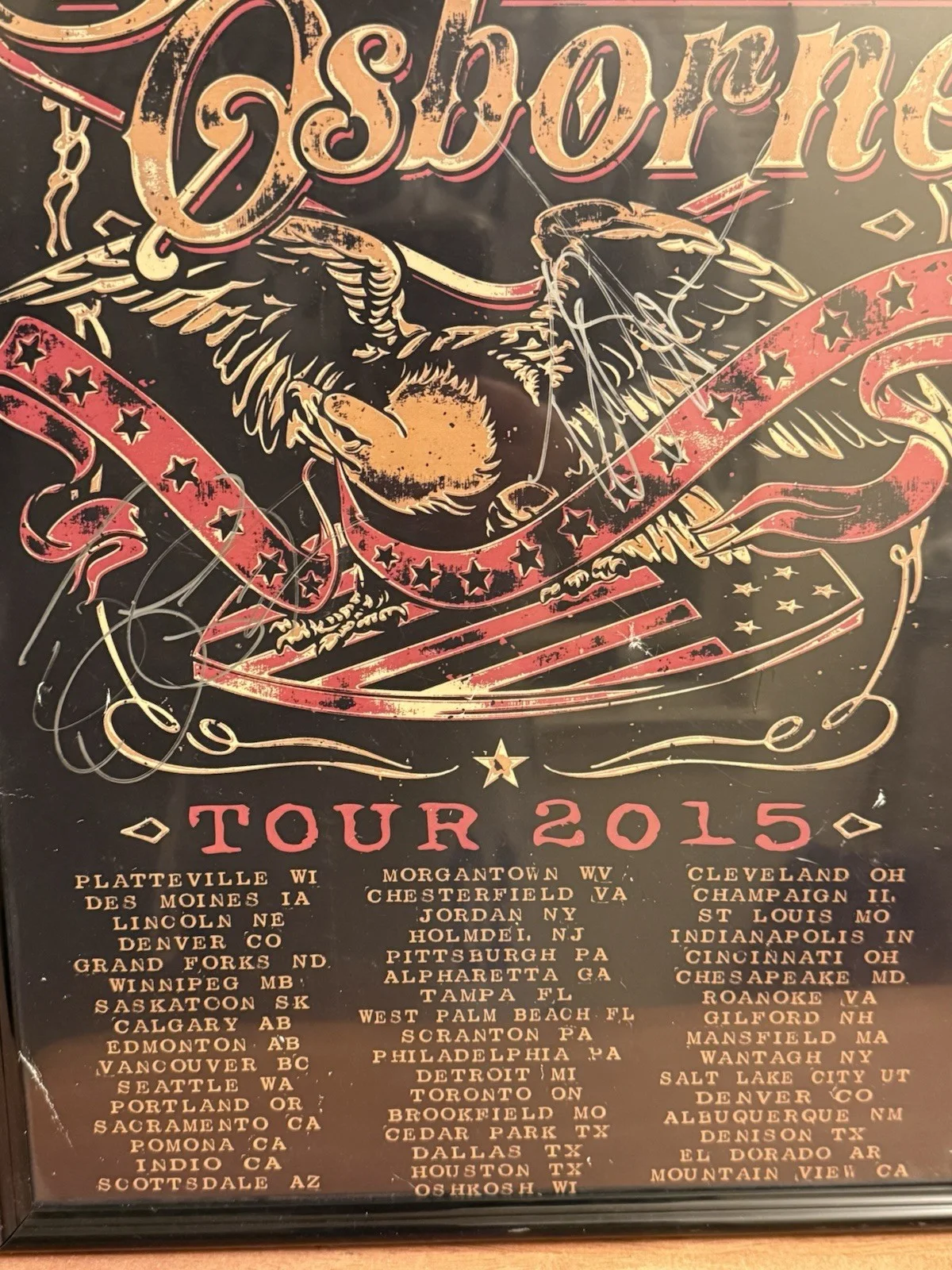 BROTHERS OSBORNE Signed 18x12 2015 Concert Tour Poster Framed Rare, изображение 5