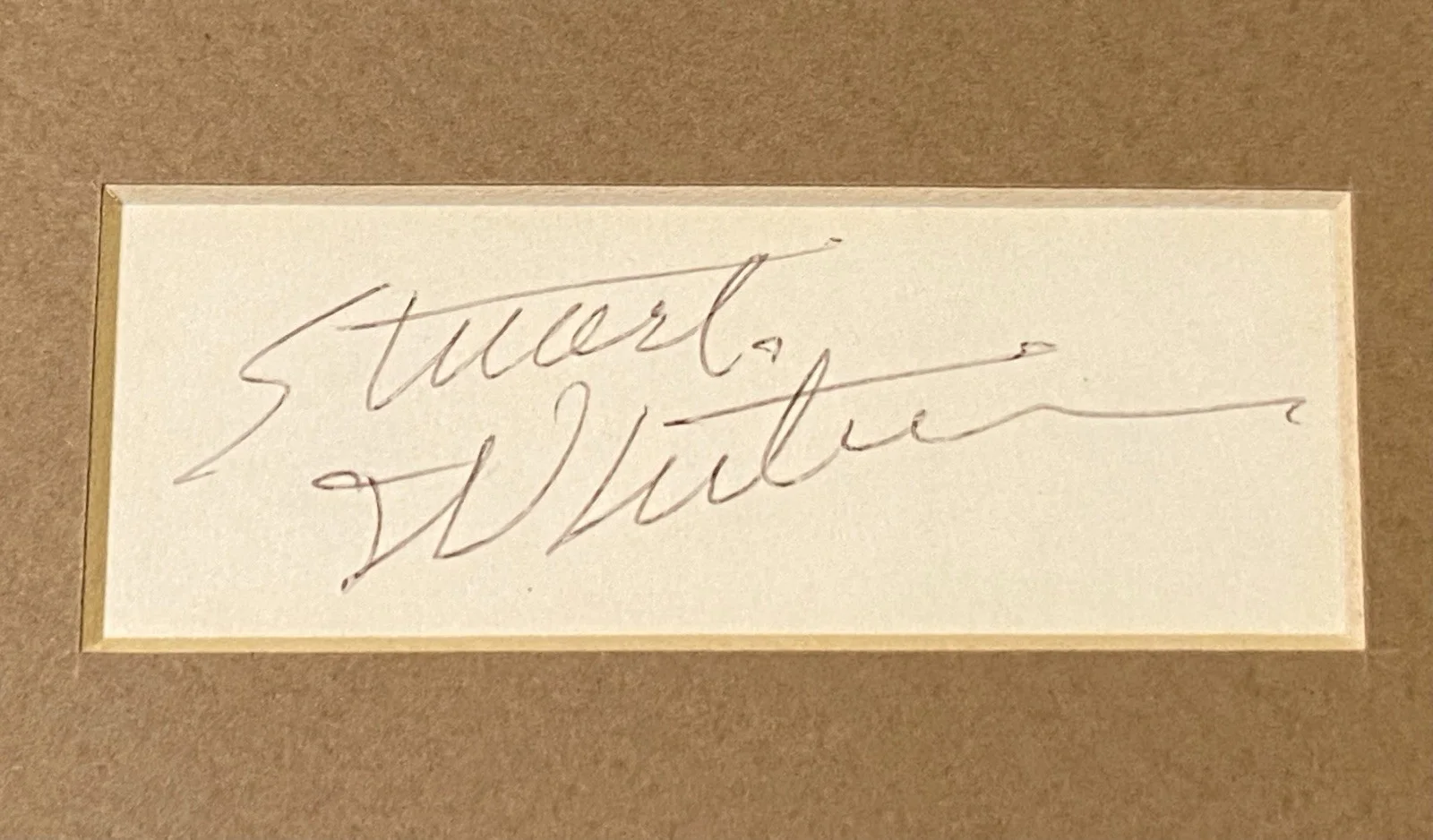 Actor Stuart Whitman Signed & Matted Notecard with Picture, image 2