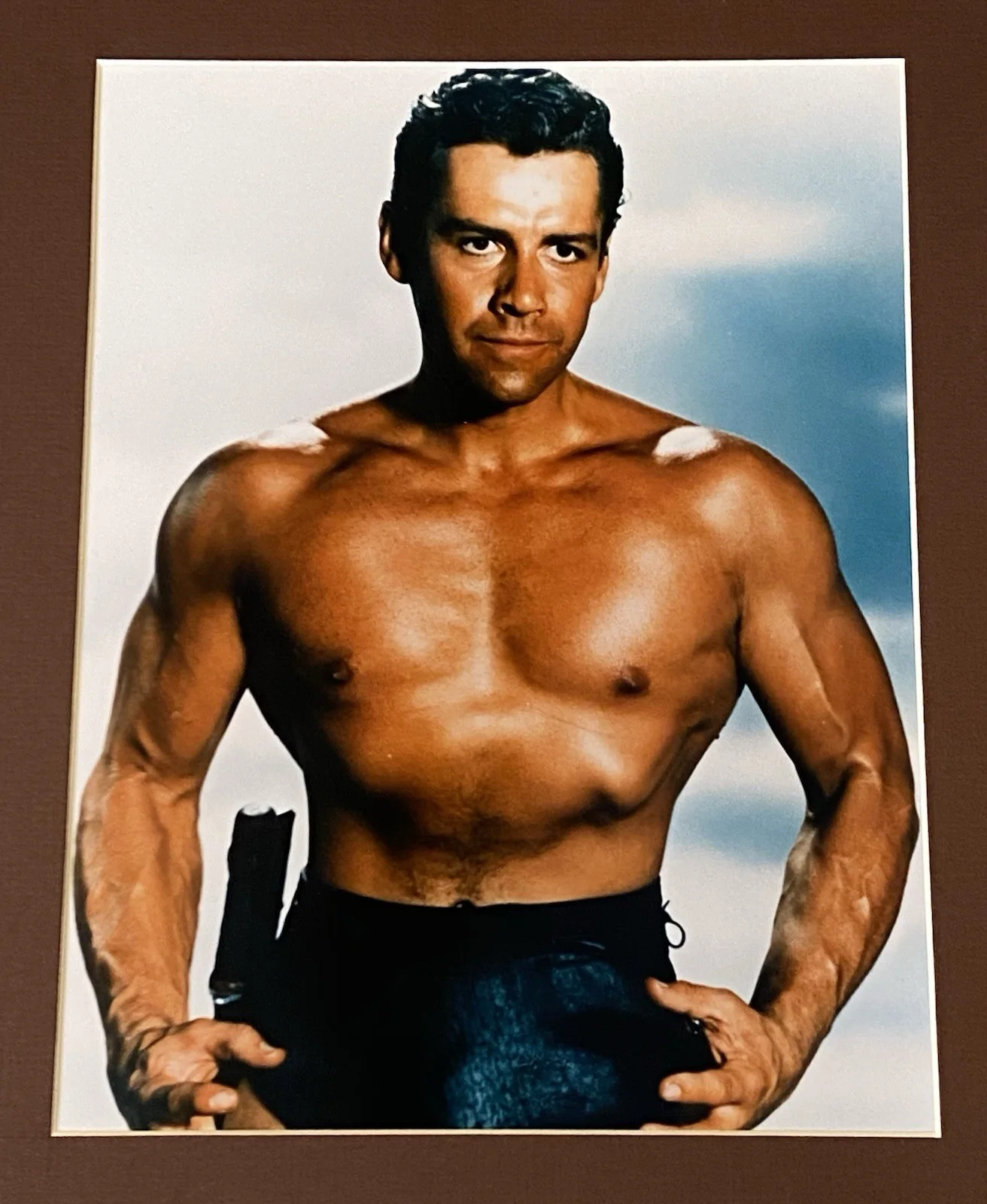Actor Gordon Scott Tarzan Signed & Matted Notecard with Picture & COA, image 3