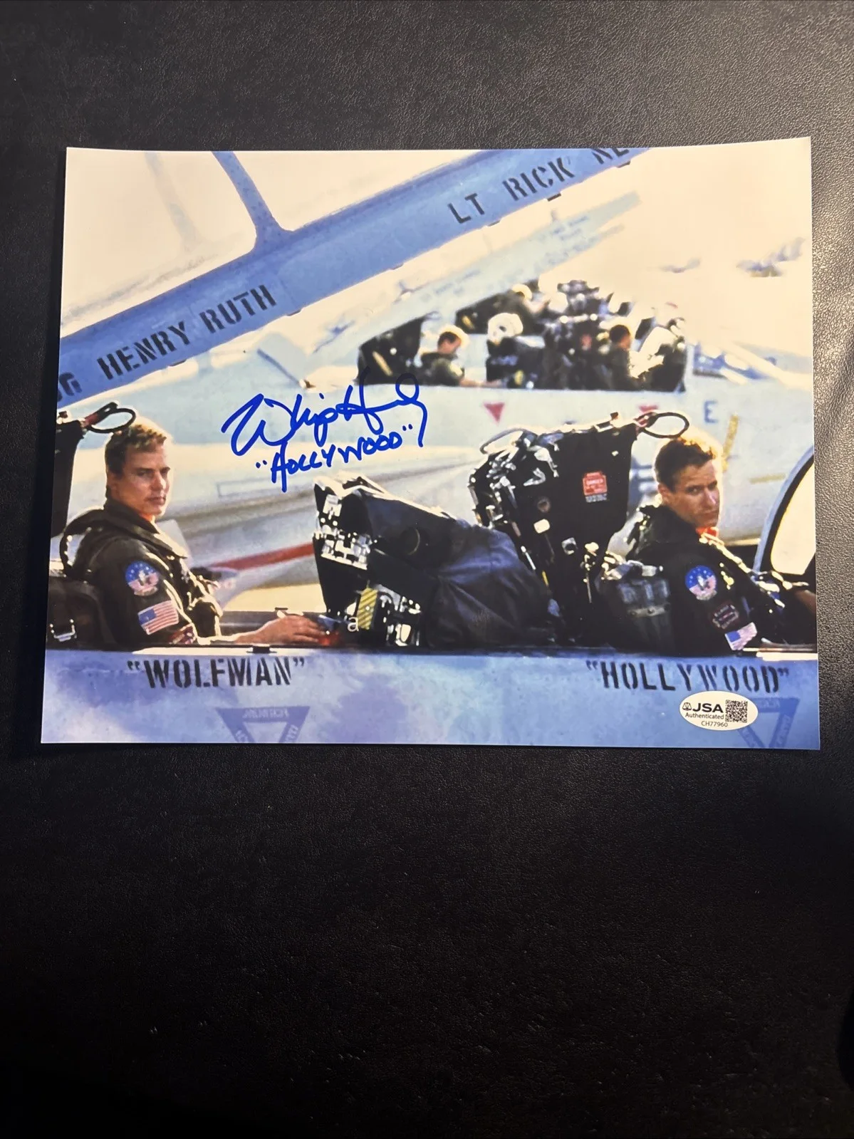 Whip Hubley — Whip Hubley Signed 8x10 Photo JSA COA Top Gun Hollywood Cockpit Scene