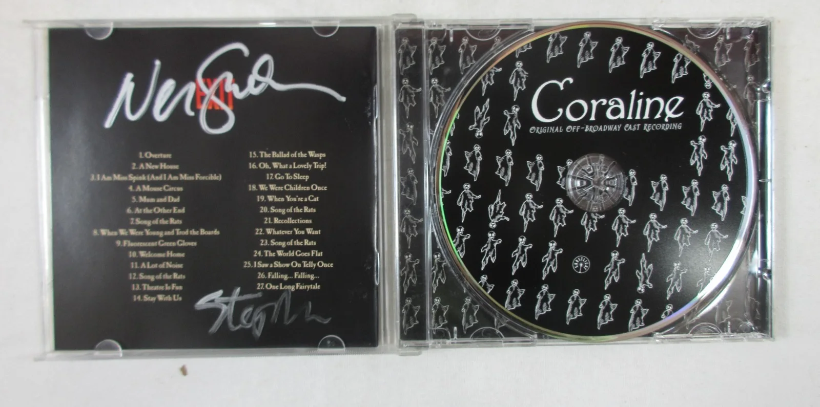 SIGNED by Merritt & Neil Gaiman! CD "Coraline: Off-Broadway Cast Recording" 2010, image 3