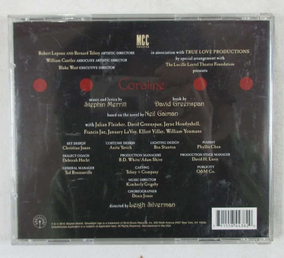 SIGNED by Merritt & Neil Gaiman! CD "Coraline: Off-Broadway Cast Recording" 2010, image 4