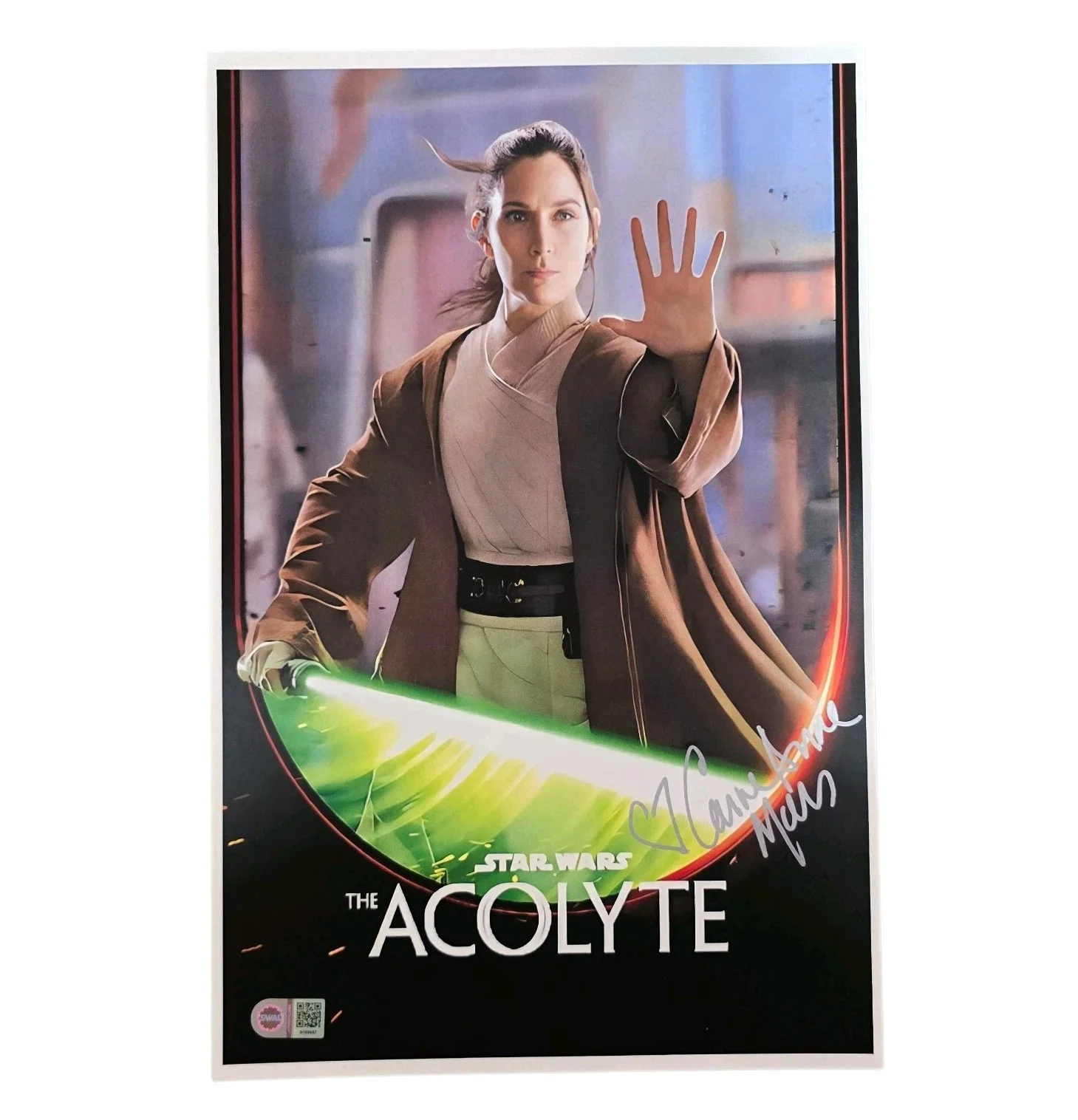 Carrie Anne Moss — Carrie Anne Moss Signed 11x17 Poster Star Wars The Acolyte SWAU Authenticated