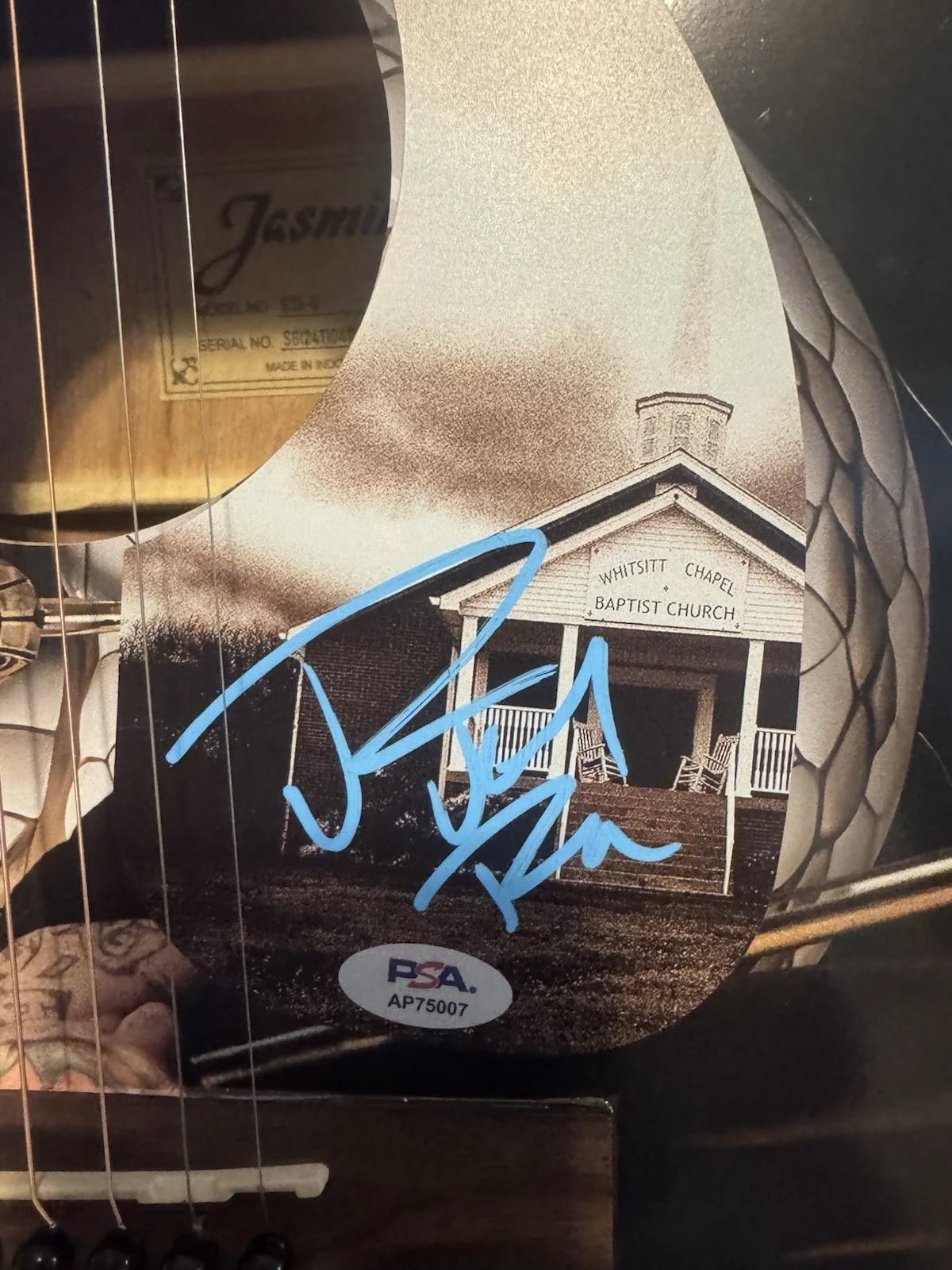 Musician Jelly Roll Autographed Signed Accoustic Guitar With PSA Coa B, изображение 3