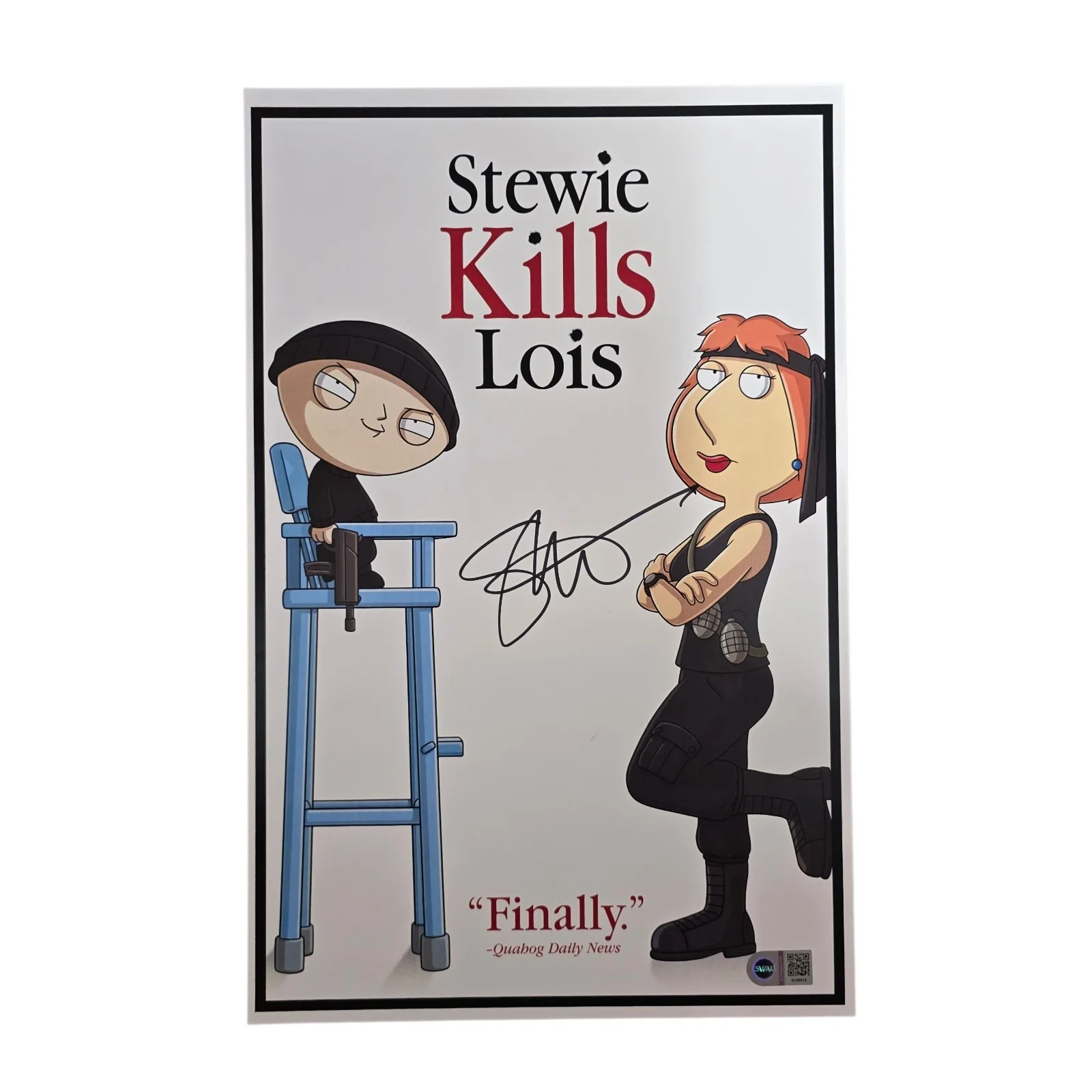 Seth MacFarlane — Seth Macfarlane Signed 11x17 Poster Family Guy SWAU Authenticated RARE
