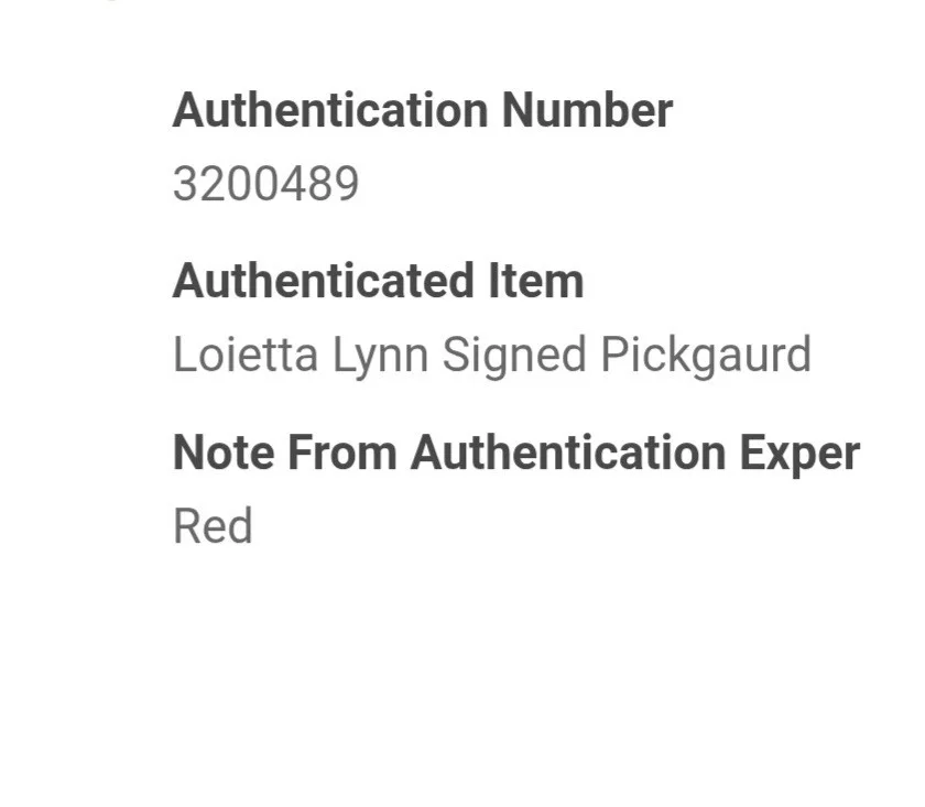 LORETTA LYNN Autographed Hand Signed Guitar Pickguard with COA!, image 5