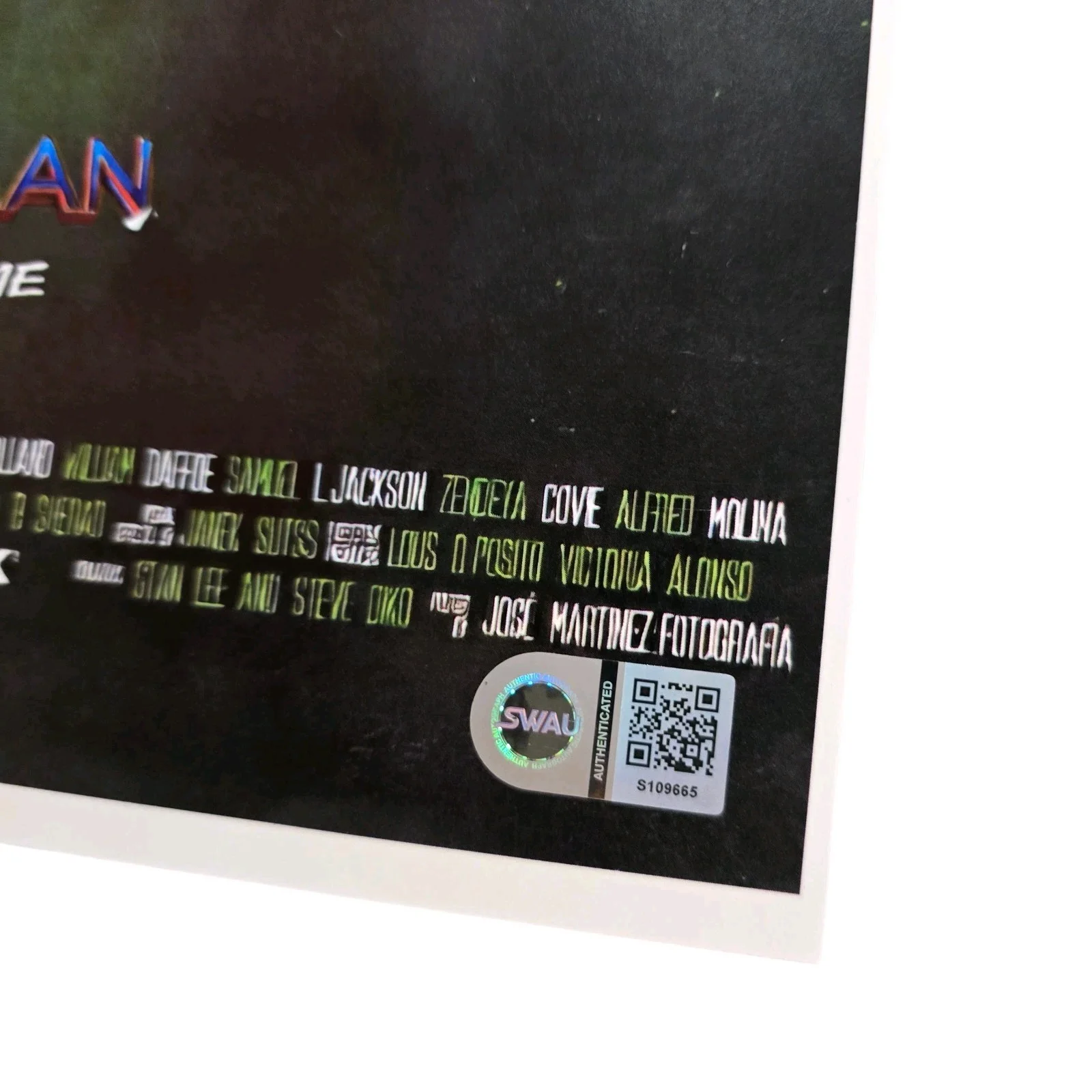 Willem Dafoe — Willem Dafoe Signed 11x17 Poster Green Goblin Spiderman SWAU Authenticated RARE, изображение 2
