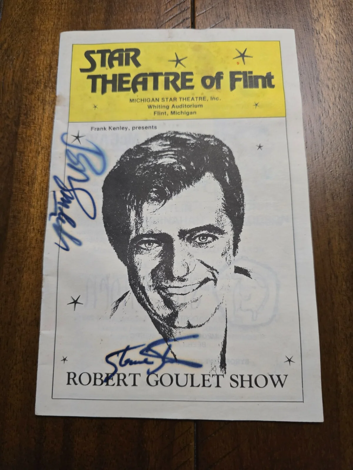 Robert Goulet and Stewie Stone — Signed Playbill Robert Goulet Show - Signed by Robert Goulet & Stewie Stone