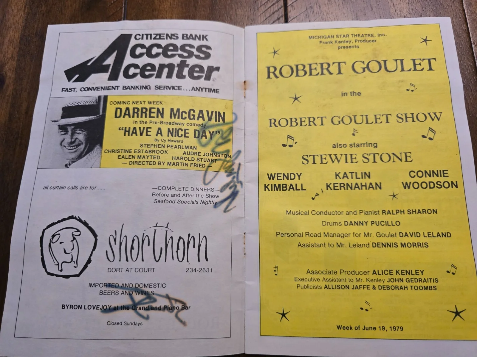 Robert Goulet, Stewie Stone — Signed Playbill Robert Goulet Show - Signed by Robert Goulet & Stewie Stone, изображение 5