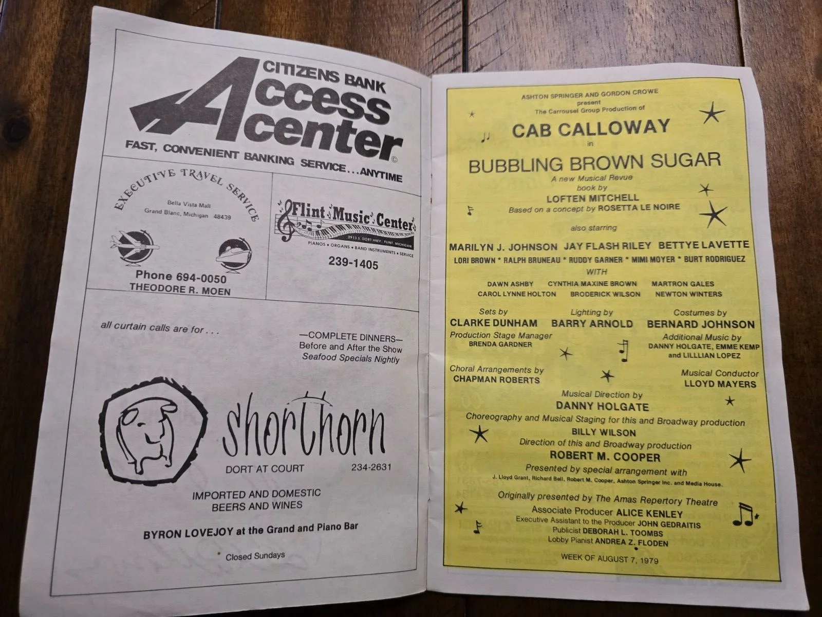 Cab Calloway — Signed Playbill Bubbling Brown Sugar - Cab Calloway Flint MI, изображение 4