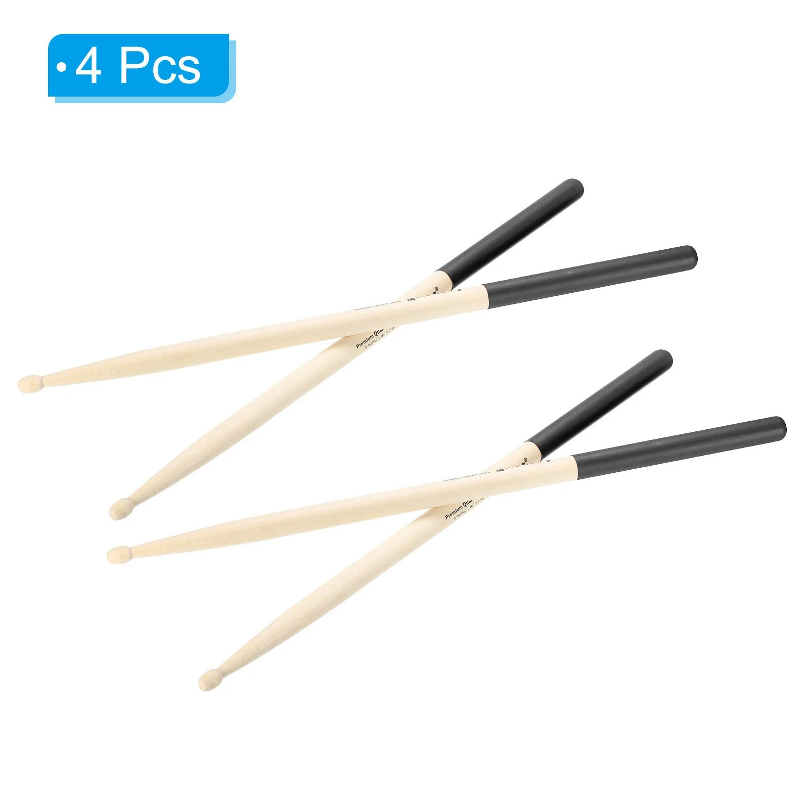 Wood Drumstick Anti Slip Handle Grips Drum Stick Wrap 5A Black 2 Pair, изображение 3