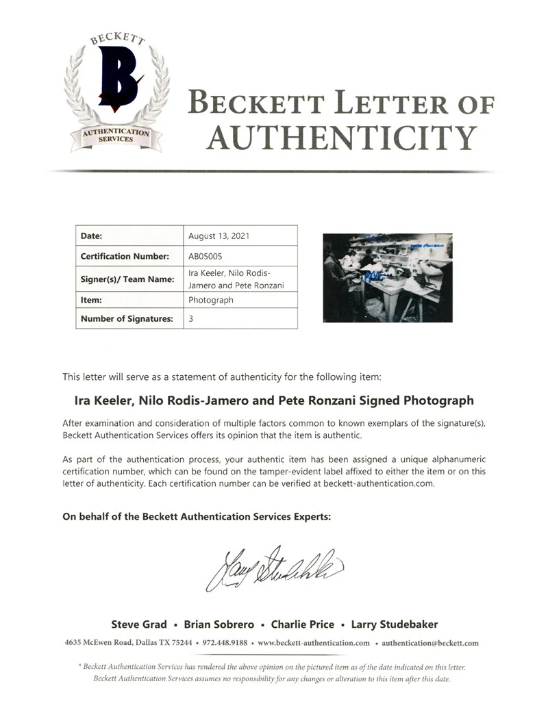IRA KEELER PETE RONZANI RODIS JAMERO SIGNED 8x10 PHOTO STAR WARS BECKETT BAS, изображение 2